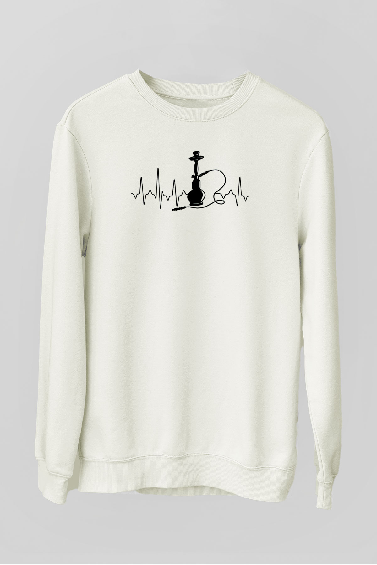 Nargile Beyaz Unisex Sweatshirt