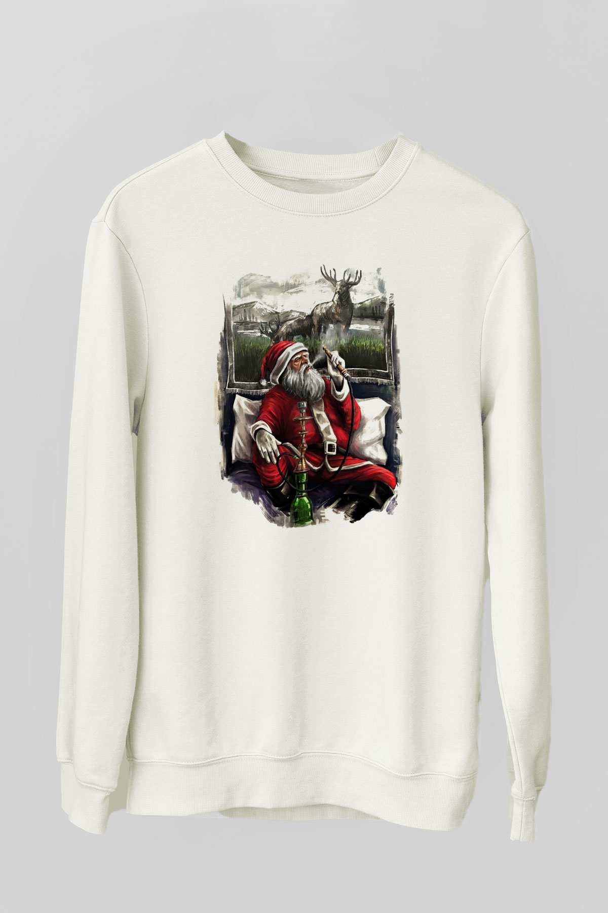 Nargile Beyaz Unisex Sweatshirt