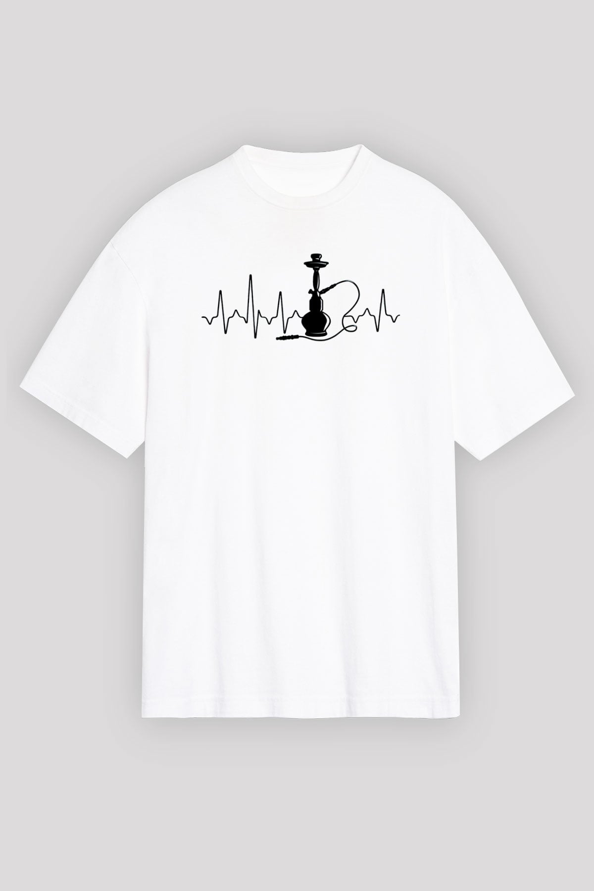 Nargile Beyaz Unisex Tişört T-Shirt - TişörtFabrikası