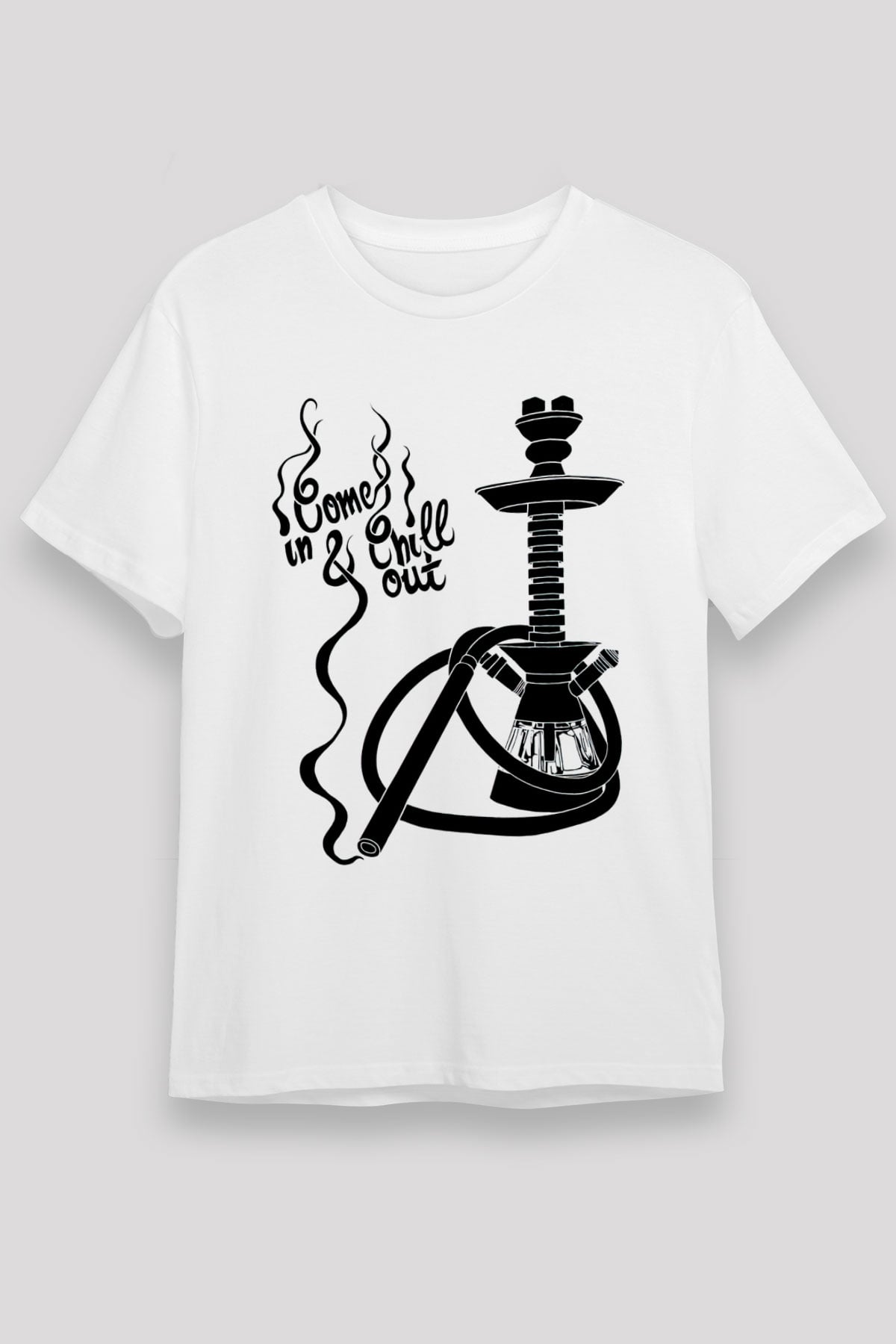 Nargile Beyaz Unisex Tişört T-Shirt - TişörtFabrikası
