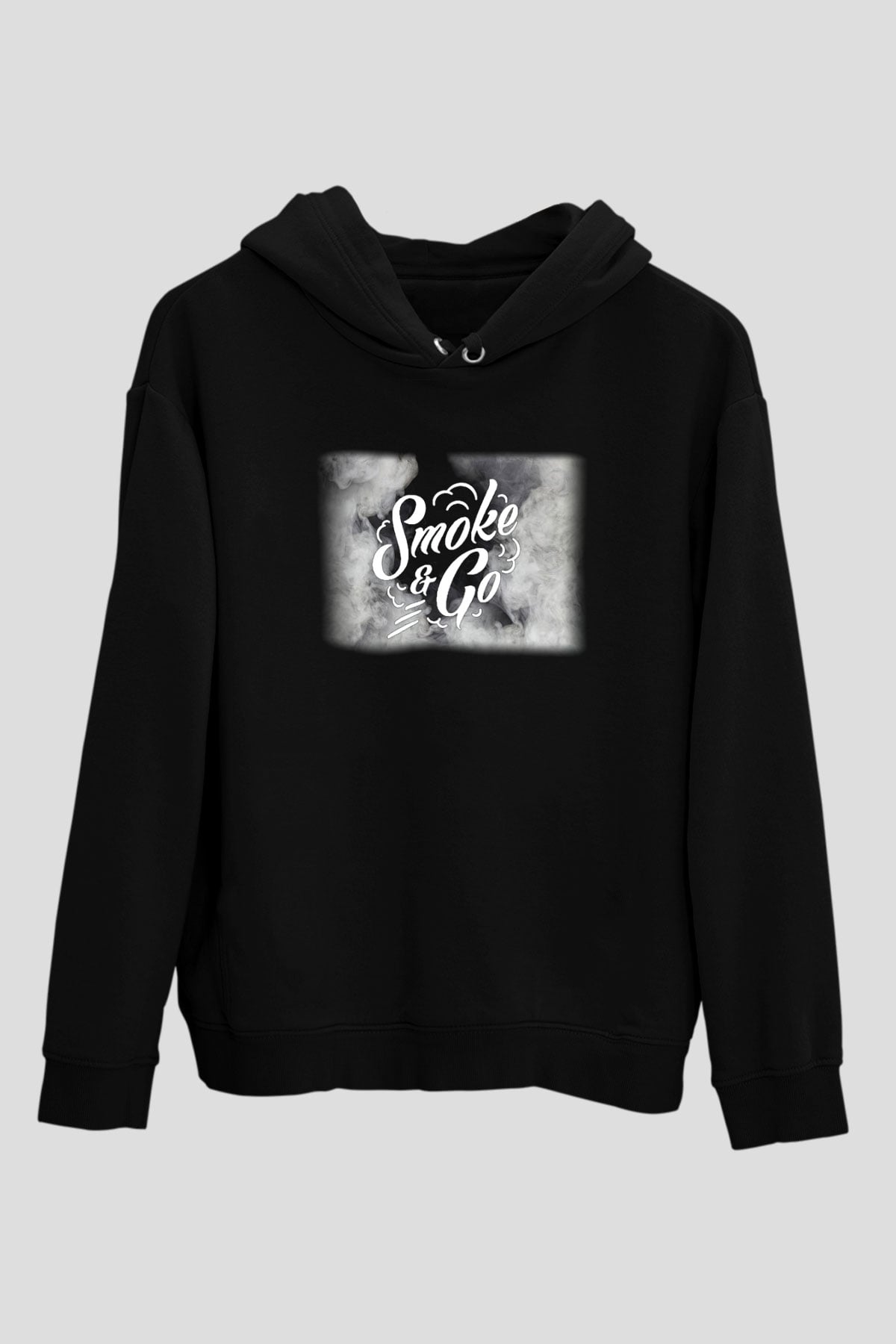 Nargile Siyah Unisex Kapşonlu Sweatshirt