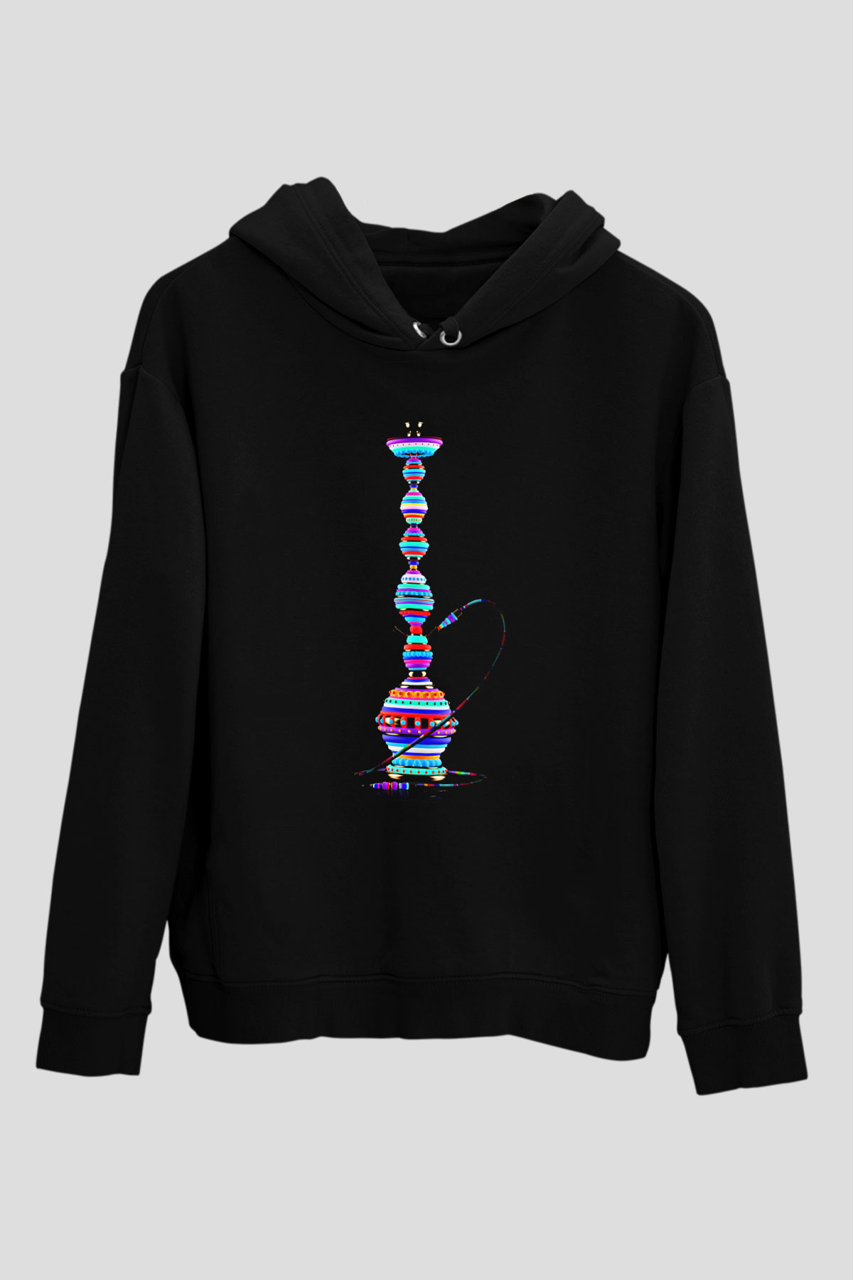 Nargile Siyah Unisex Kapşonlu Sweatshirt