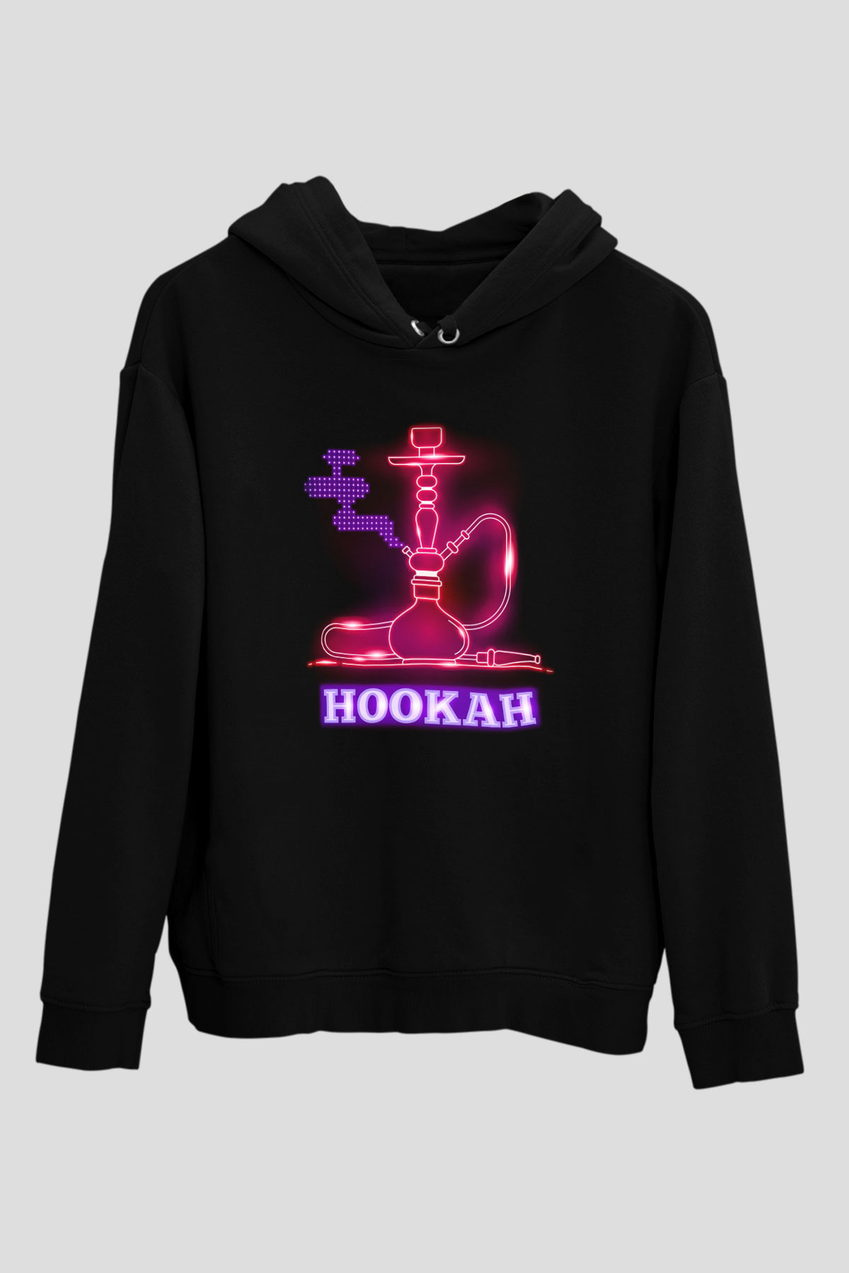Nargile Siyah Unisex Kapüşonlu Sweatshirt