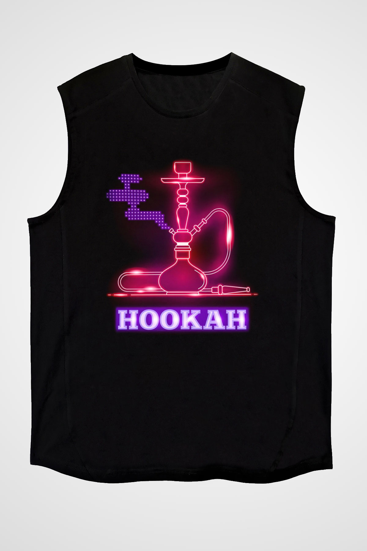 Nargile Siyah Unisex Kolsuz Tişört