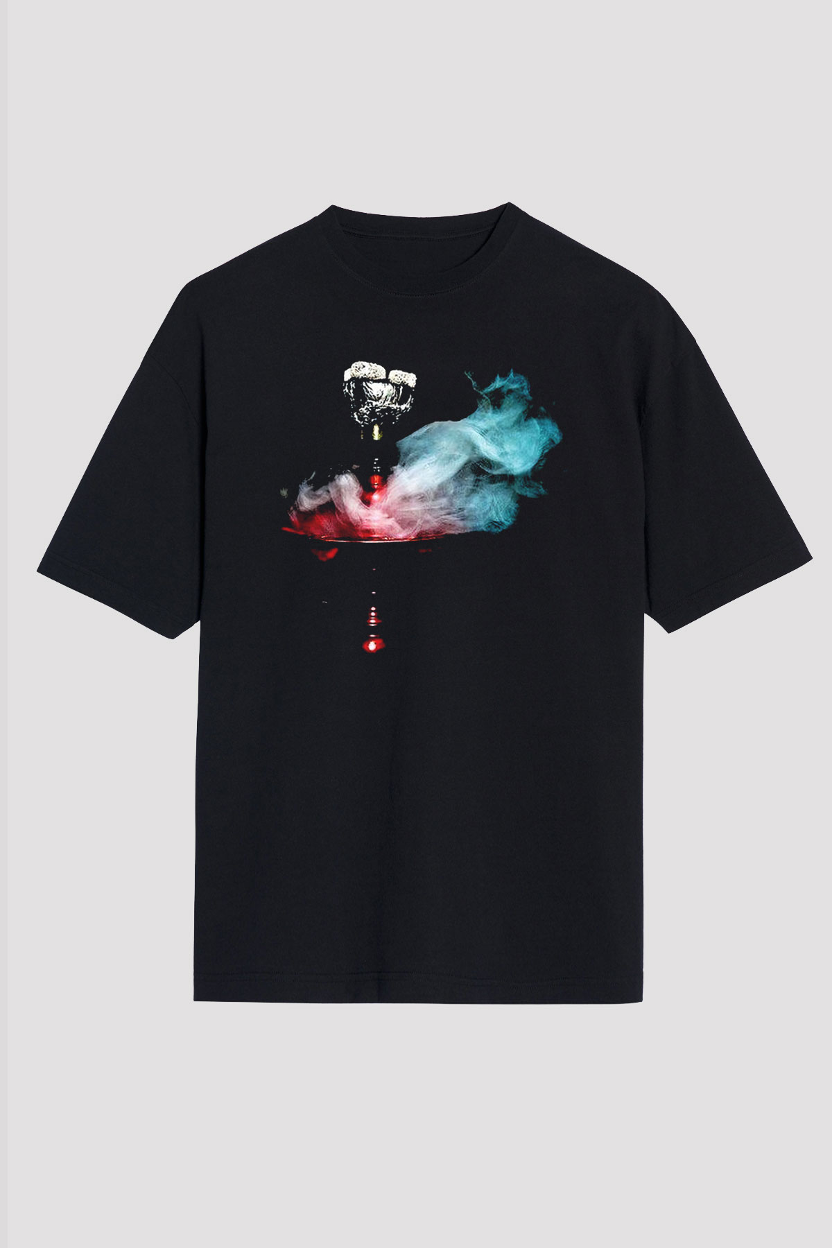 Nargile Siyah Unisex Oversize Tişört T-Shirt