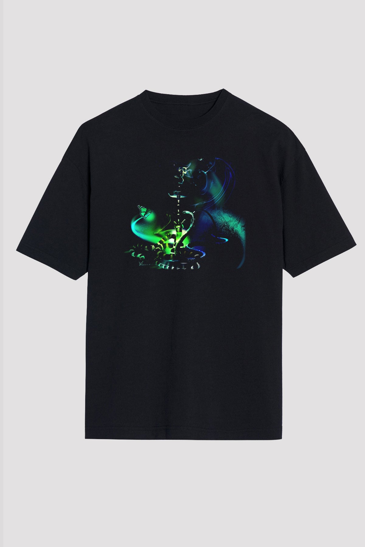 Nargile Siyah Unisex Oversize Tişört T-Shirt