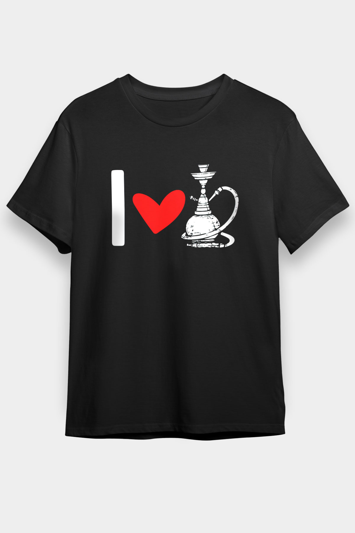 Nargile Siyah Unisex Tişört T-Shirt - TişörtFabrikası