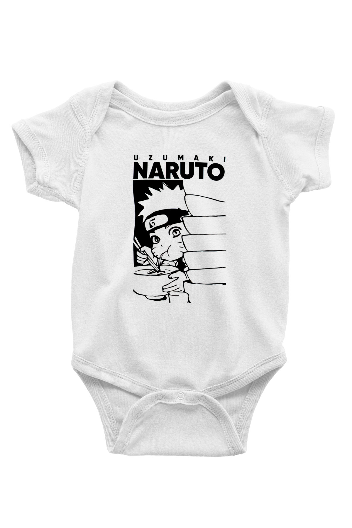 Naruto Baskılı Beyaz Unisex Bebek Body - Zıbın