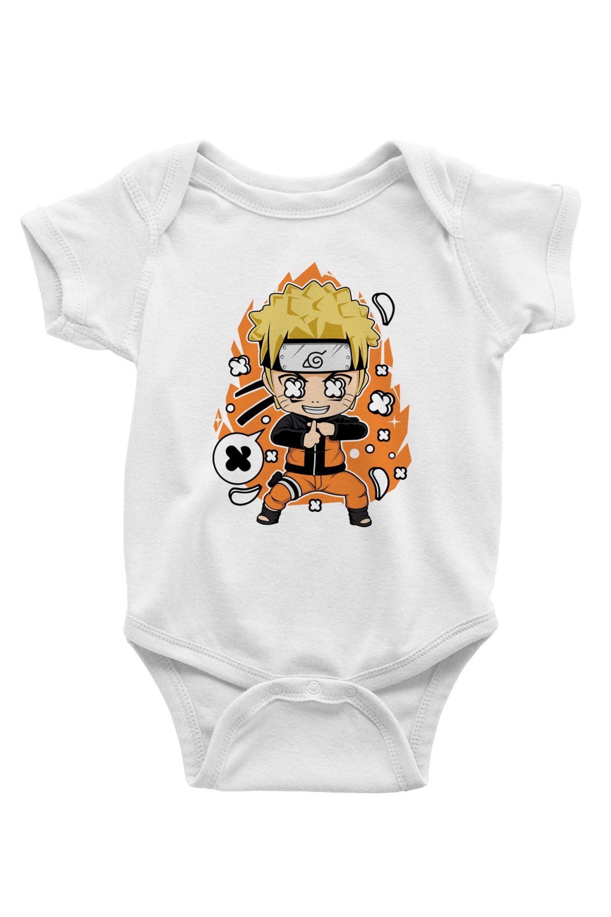 Naruto Baskılı Unisex Beyaz Bebek Body - Zıbın