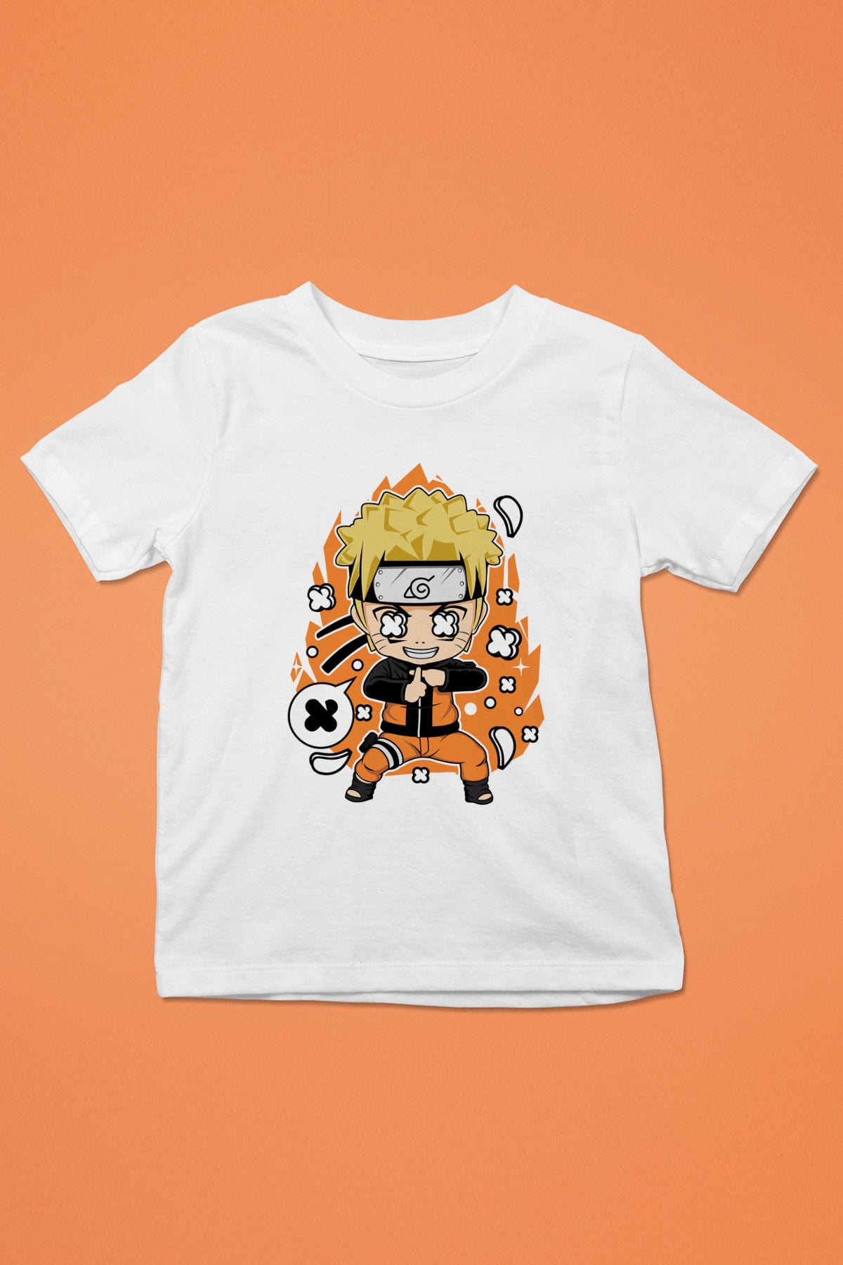 Naruto Baskılı Unisex Beyaz Çocuk Tshirt