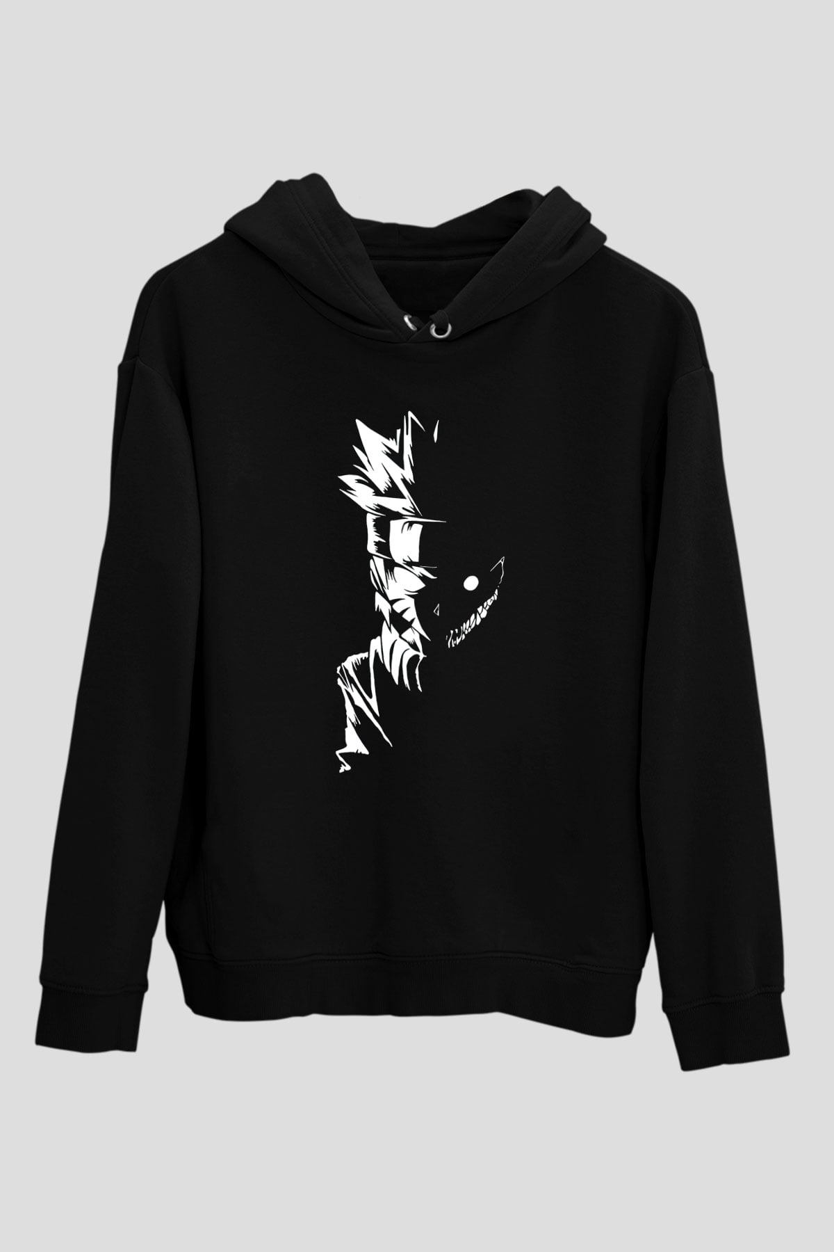 Naruto Baskılı Unisex Siyah Hoodie