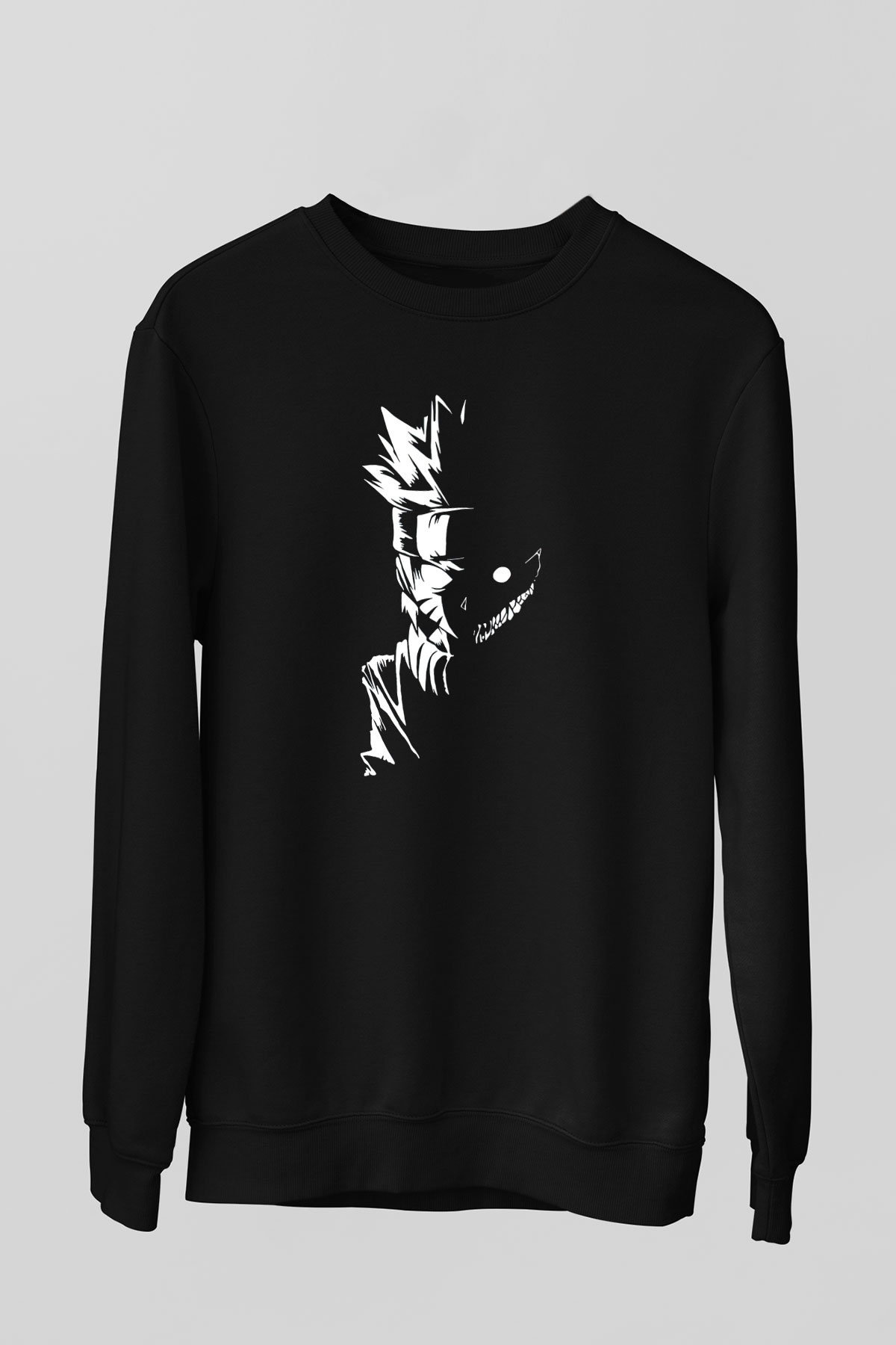 Naruto Baskılı Unisex Siyah Sweatshirt