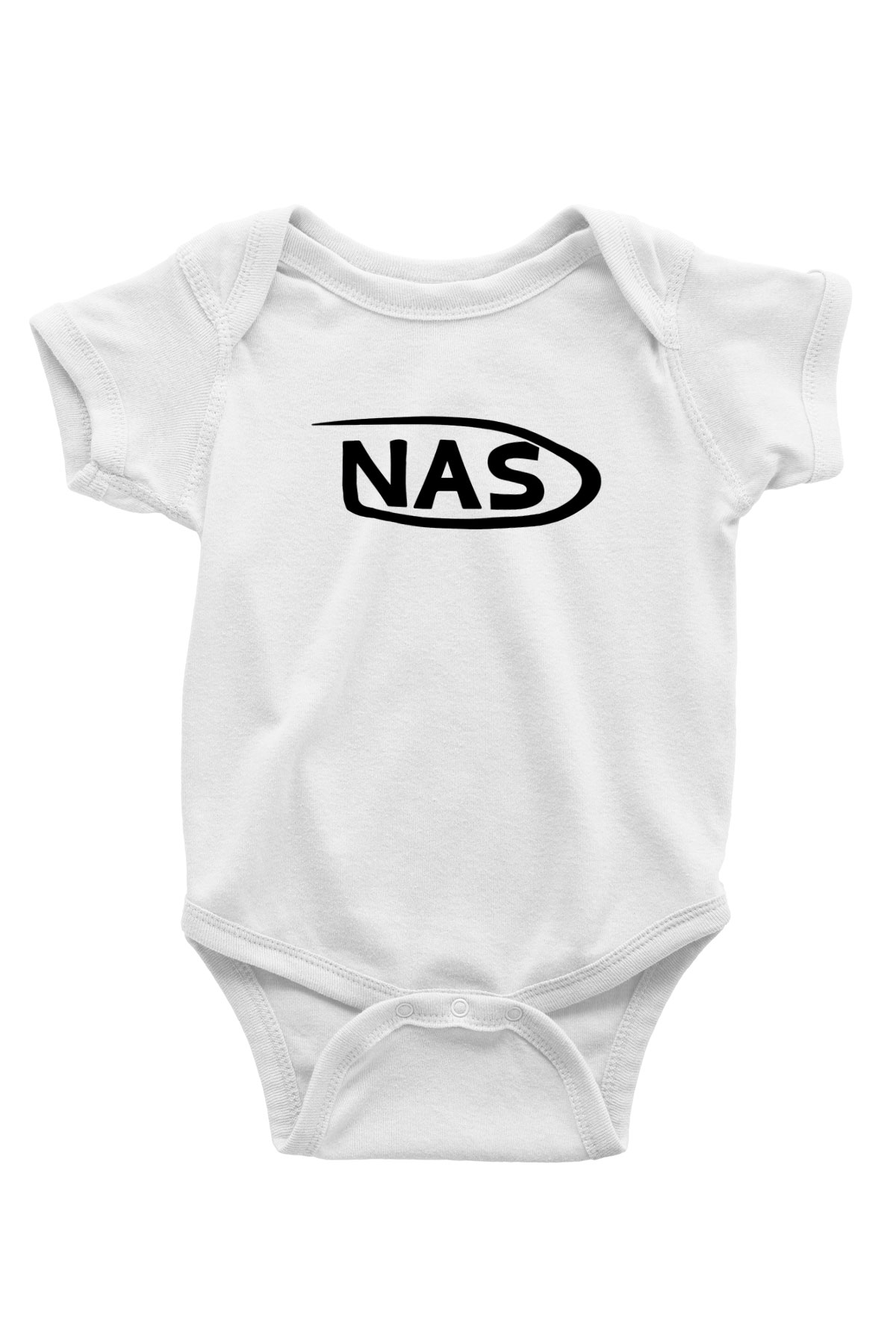 Nas Baskılı Beyaz Unisex Bebek Body - Zıbın