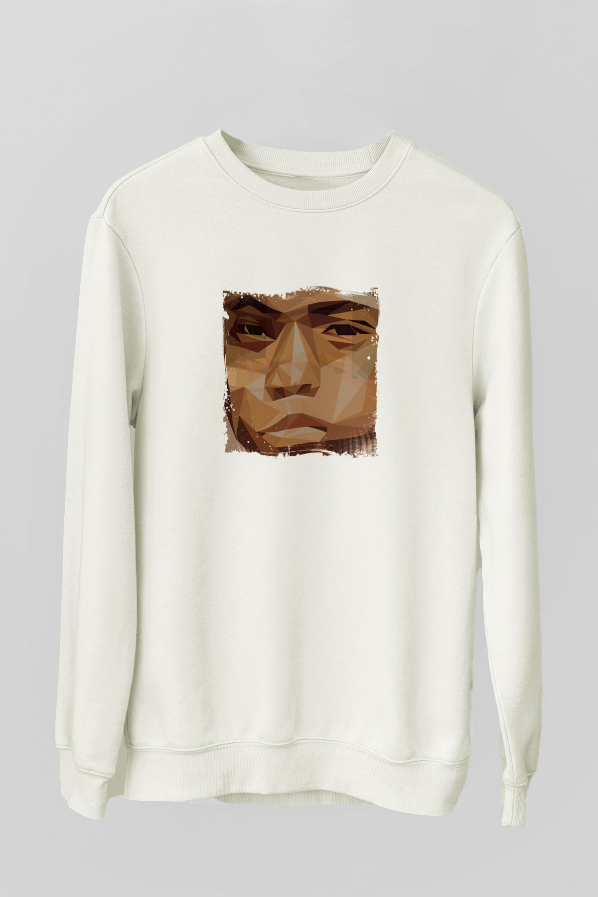 Nas Baskılı Unisex Beyaz Sweatshirt