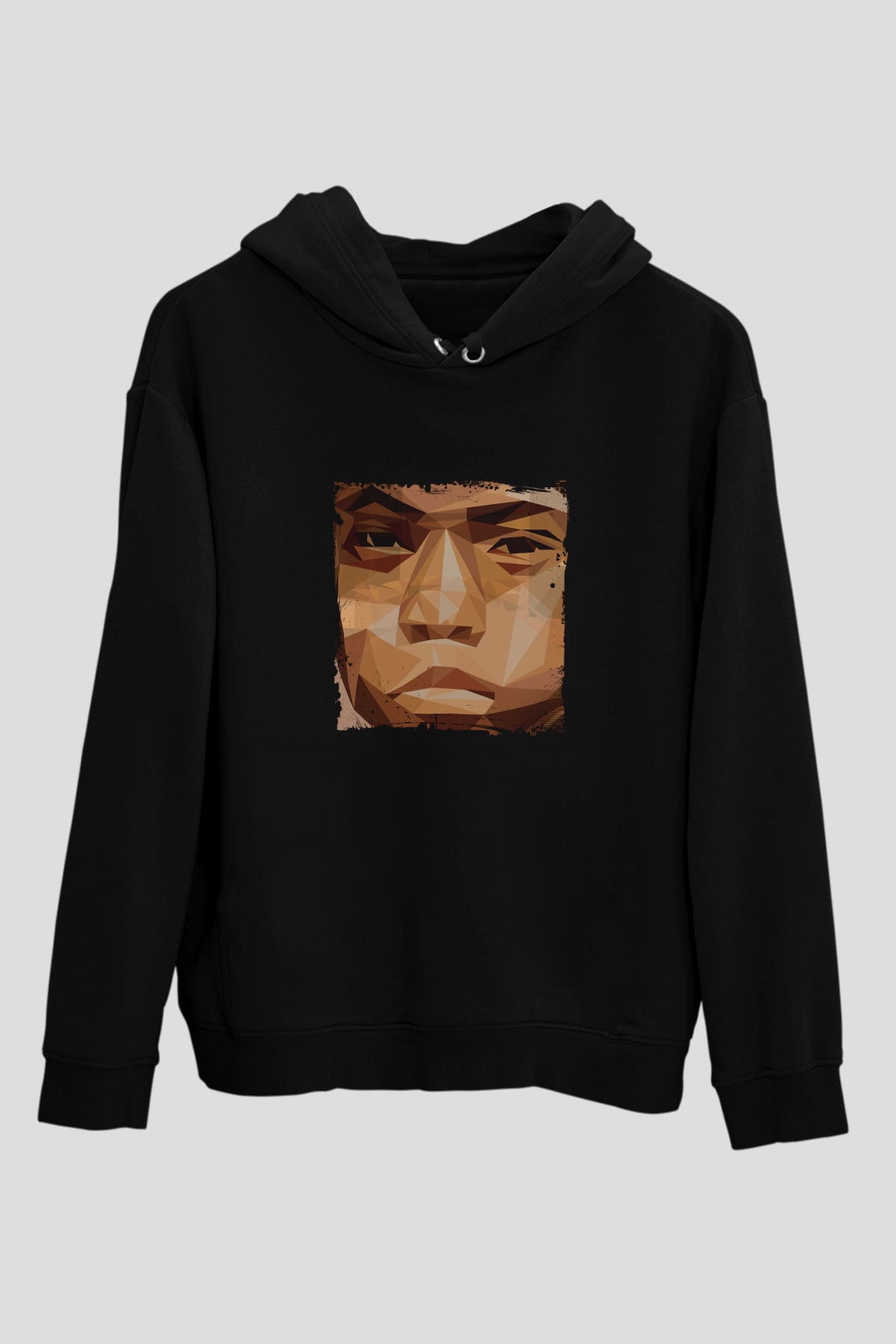 Nas Baskılı Unisex Siyah Hoodie