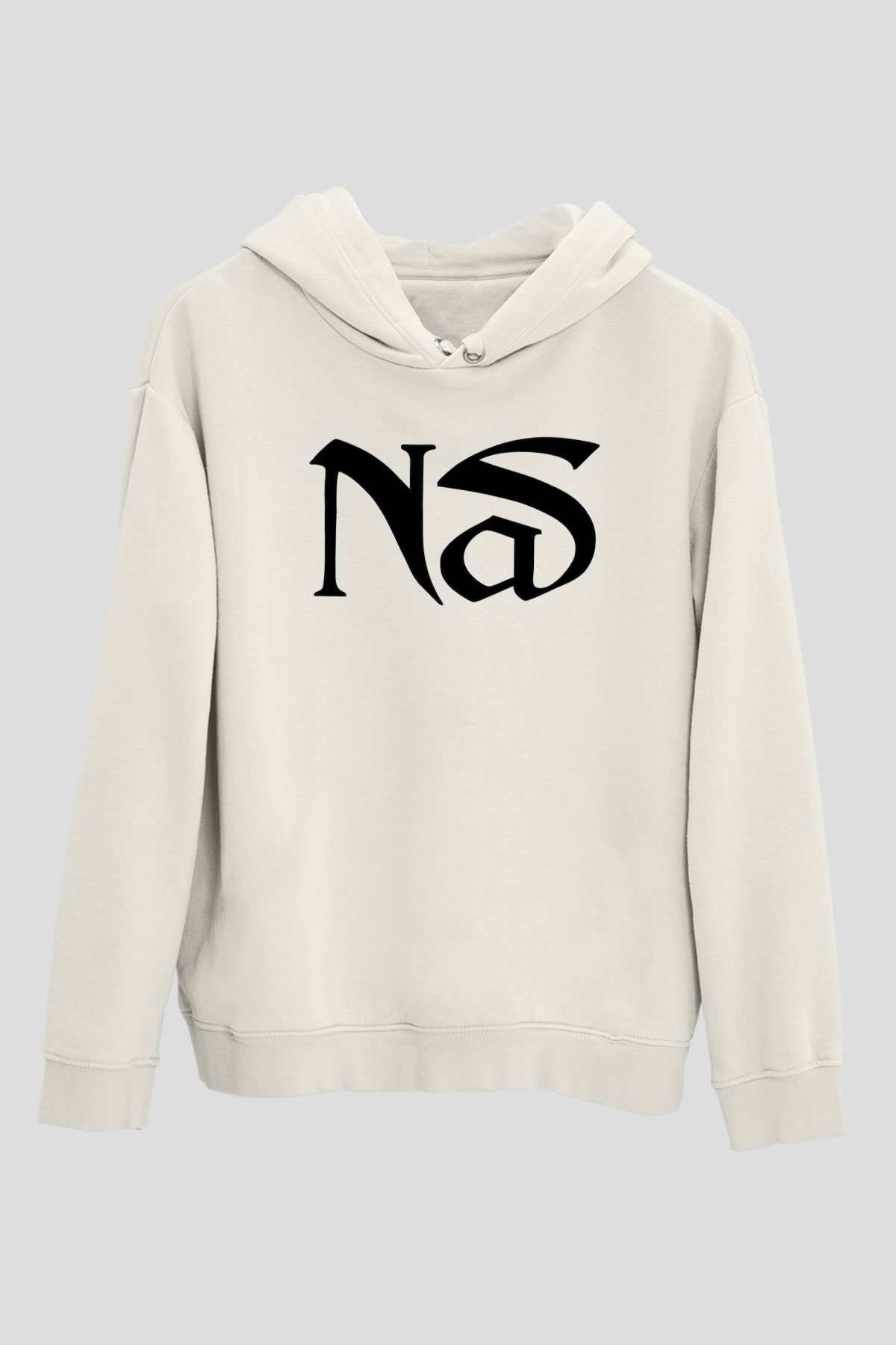 Nas Beyaz Unisex Kapşonlu Sweatshirt