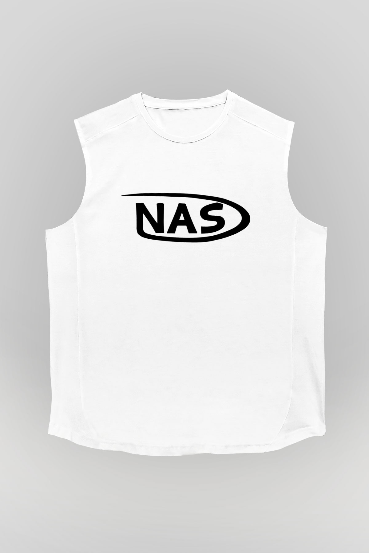 Nas Beyaz Unisex Kolsuz Tişört