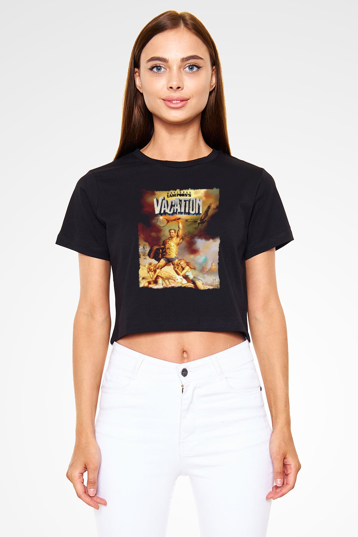 National Lampoons Vacation Siyah   Crop Top Tişört