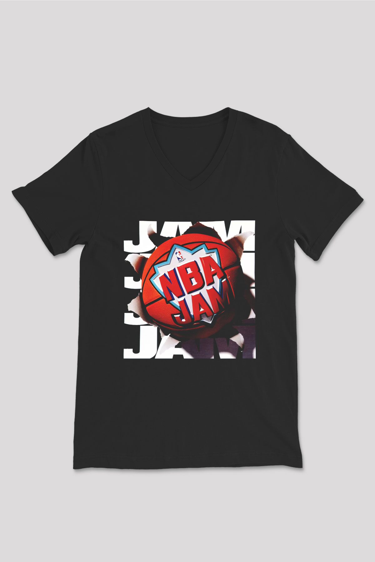 NBA Jam Siyah Unisex V Yaka Tişört T-Shirt