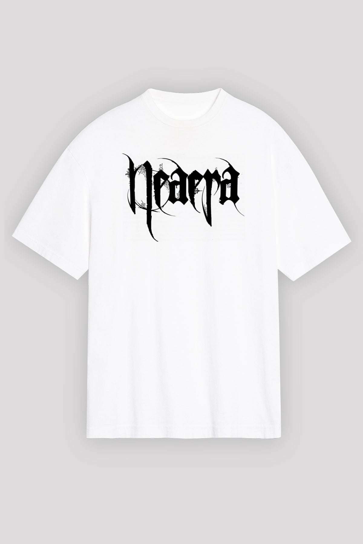 Neaera Baskılı Beyaz Unisex Oversize Tişört - Tshirt