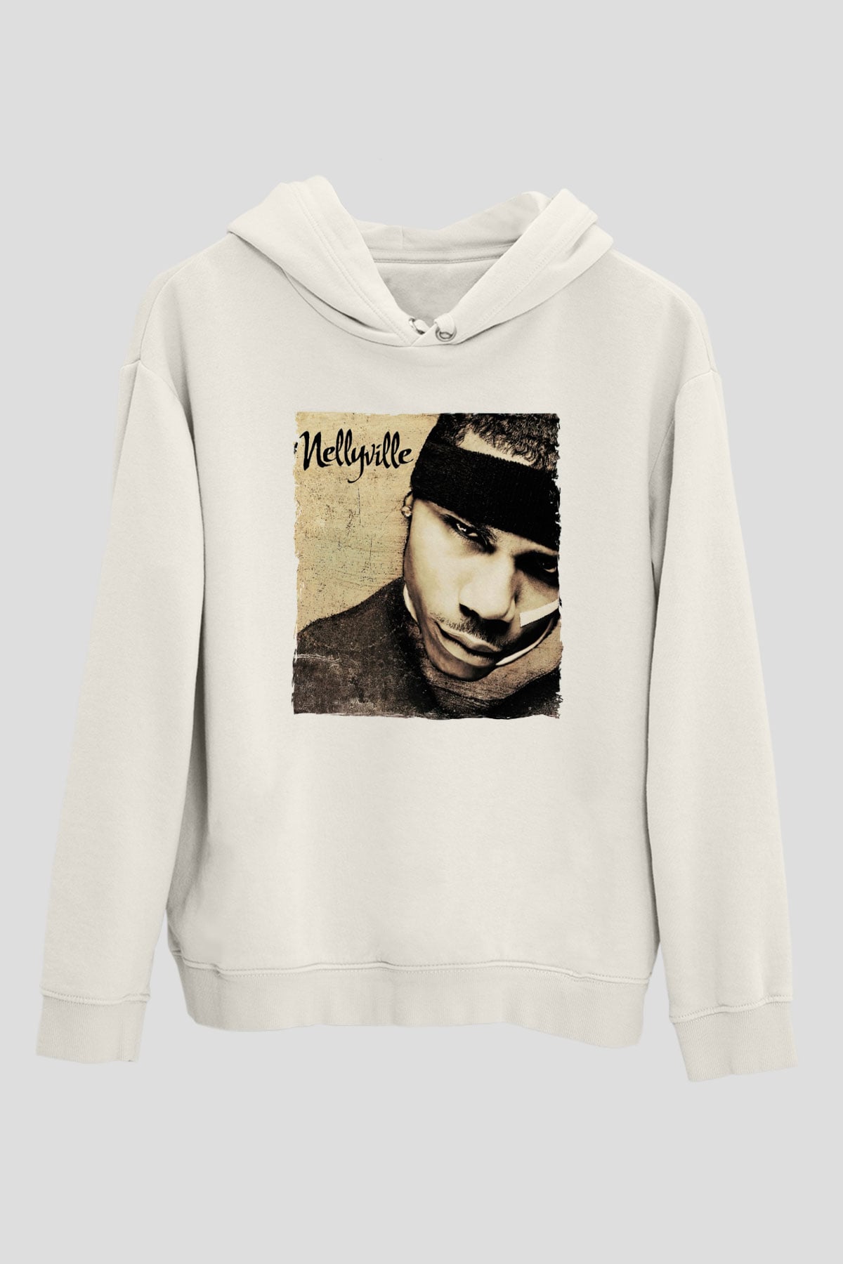 Nelly Beyaz Unisex Kapüşonlu Sweatshirt