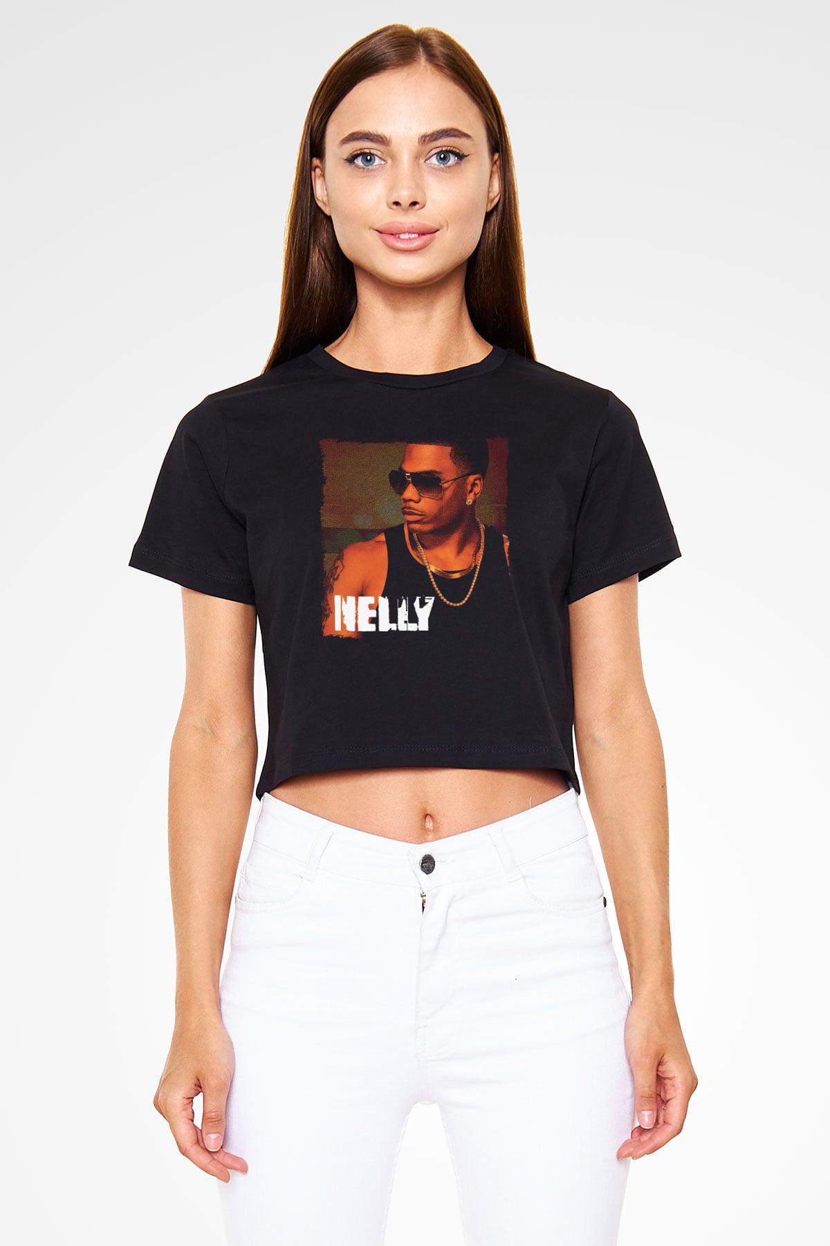Nelly Siyah  Crop Top Tişört