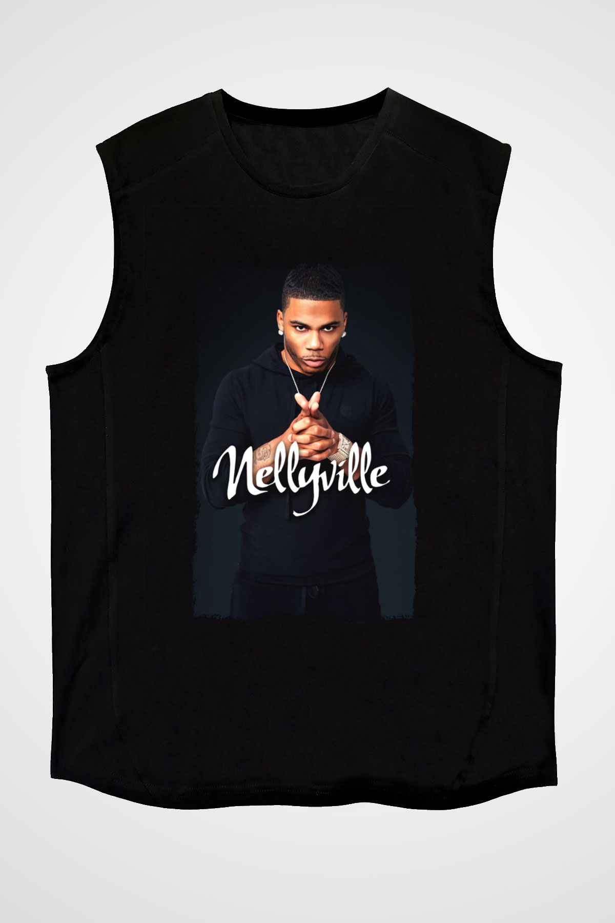 Nelly Siyah Unisex Kolsuz Tişört