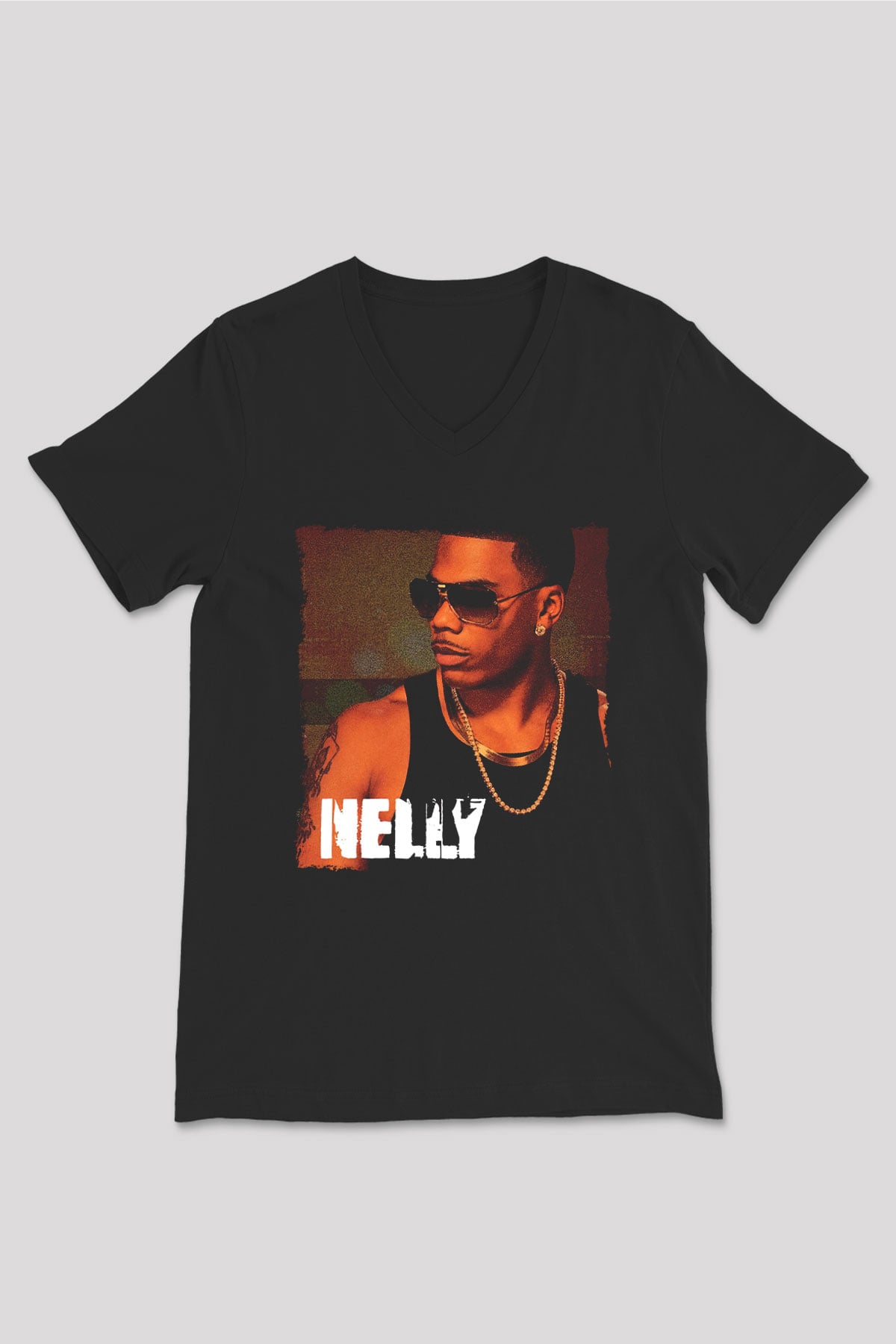 Nelly Siyah Unisex V Yaka Tişört