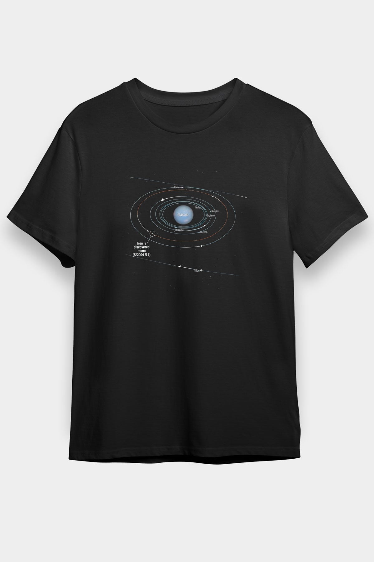 Neptün Siyah Unisex Tişört T-Shirt - TişörtFabrikası