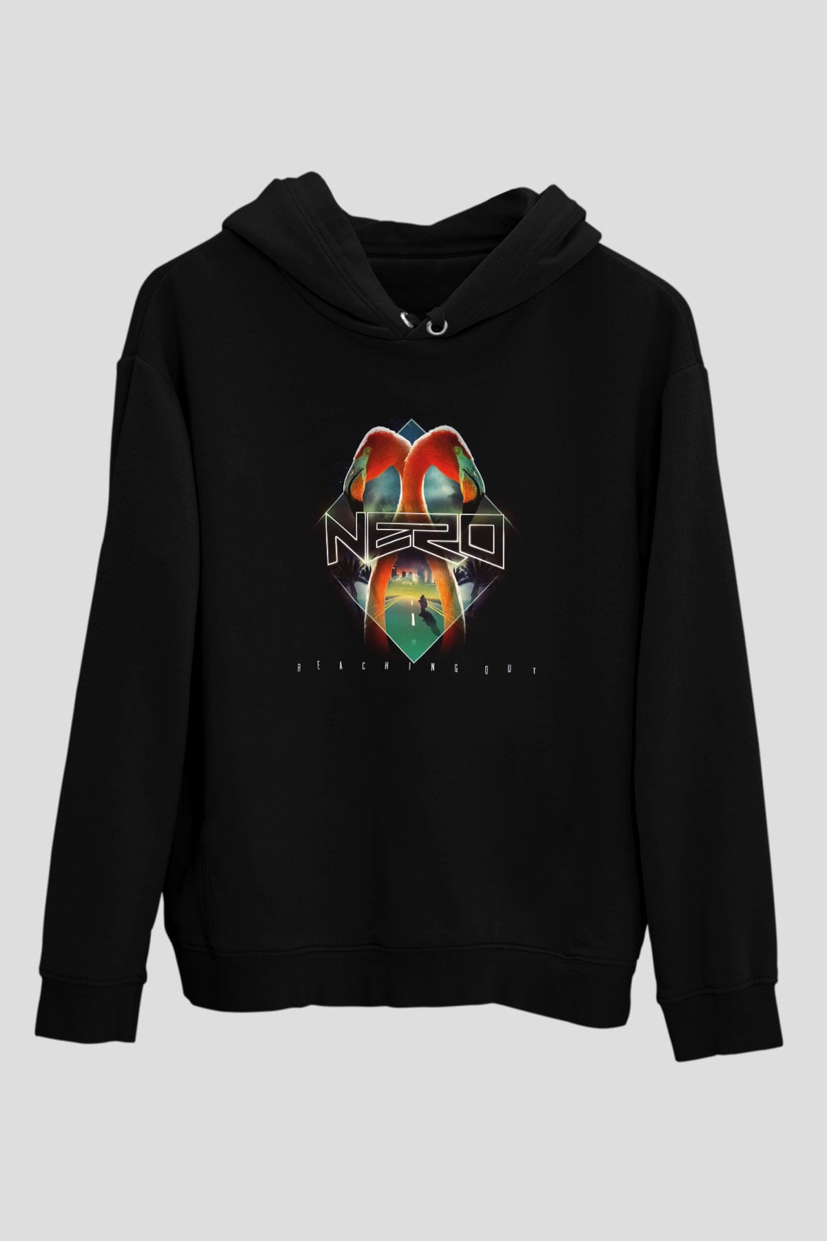 Nero Siyah Unisex Kapüşonlu Sweatshirt