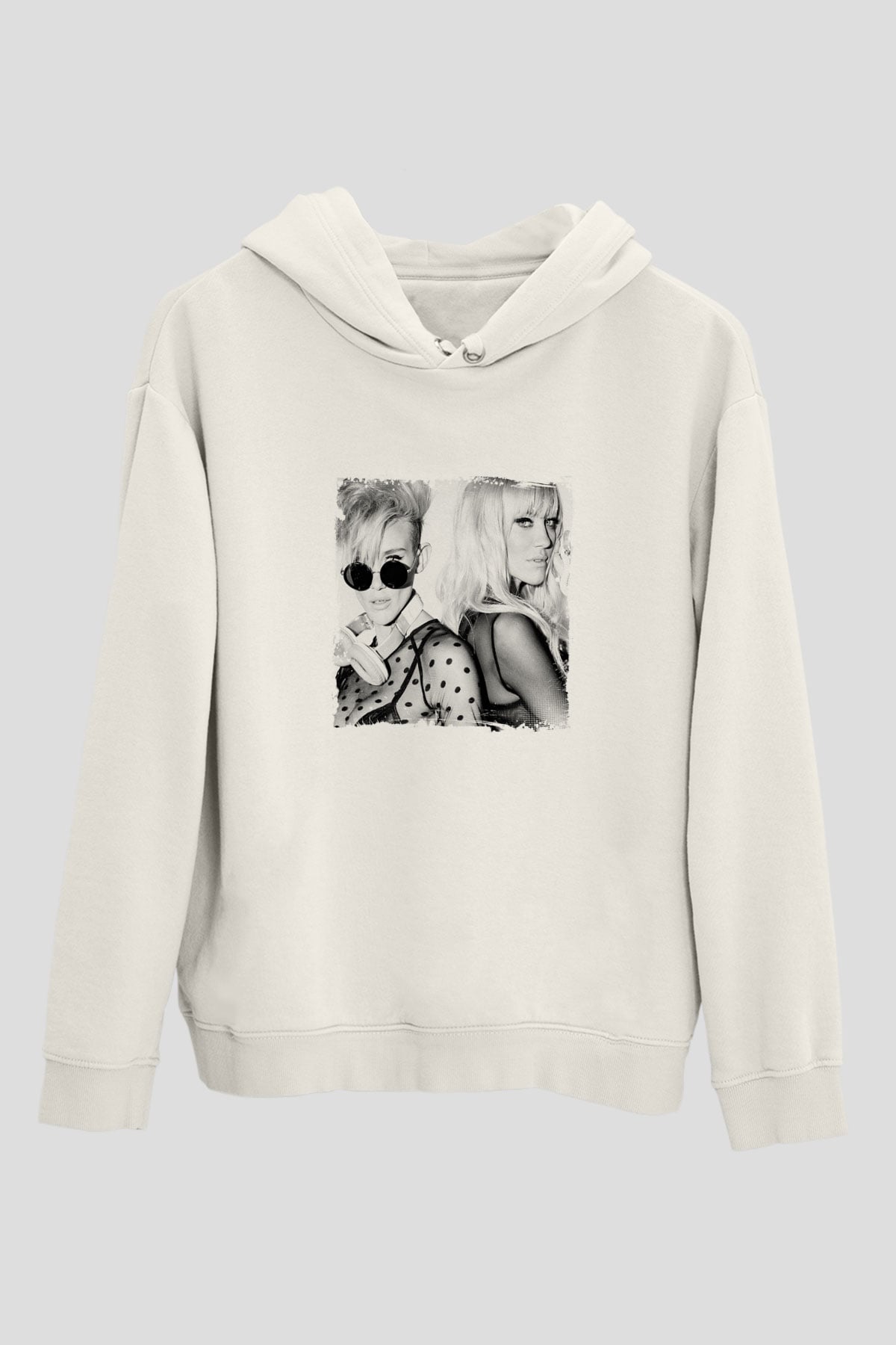 NervoBaskılı Beyaz Hoodie