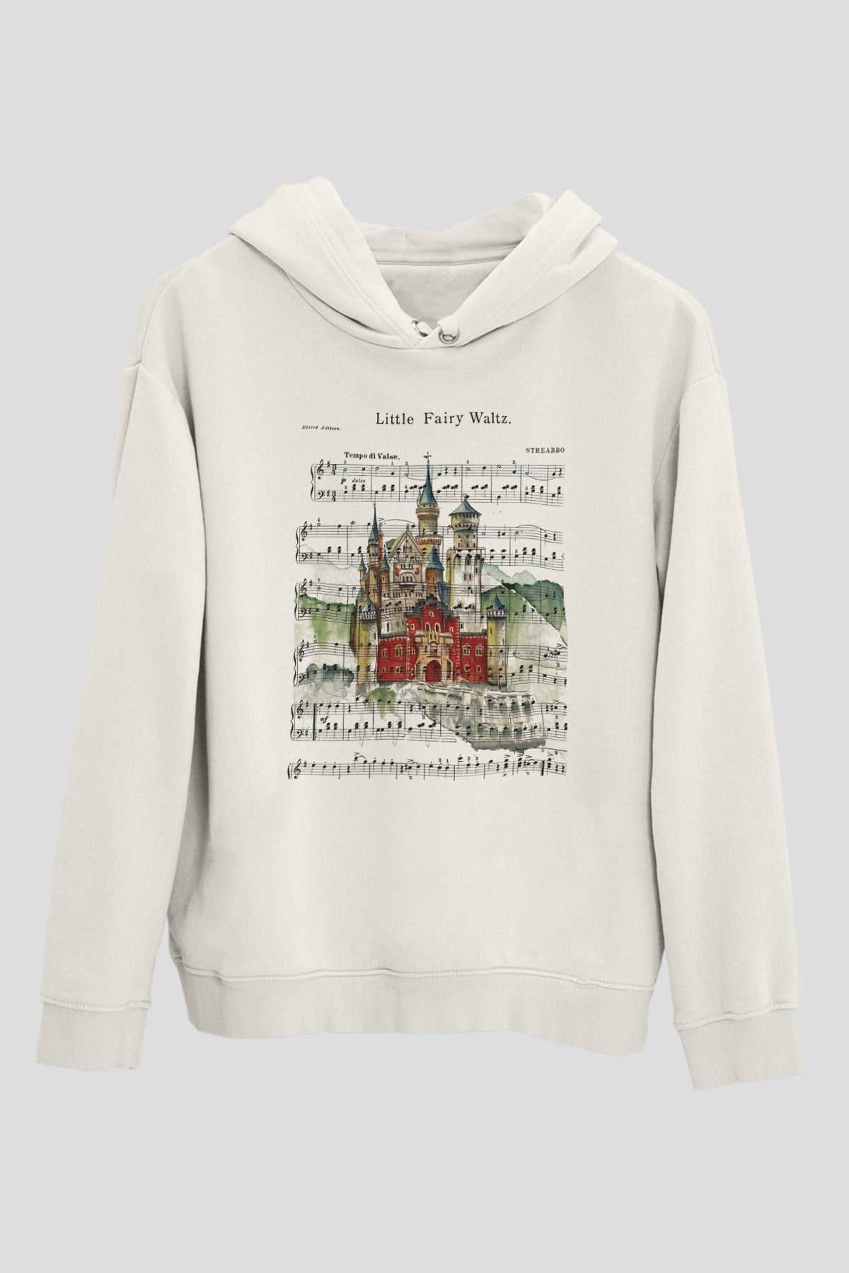 Neuschwanstein Şatosu Beyaz Unisex Kapşonlu Sweatshirt