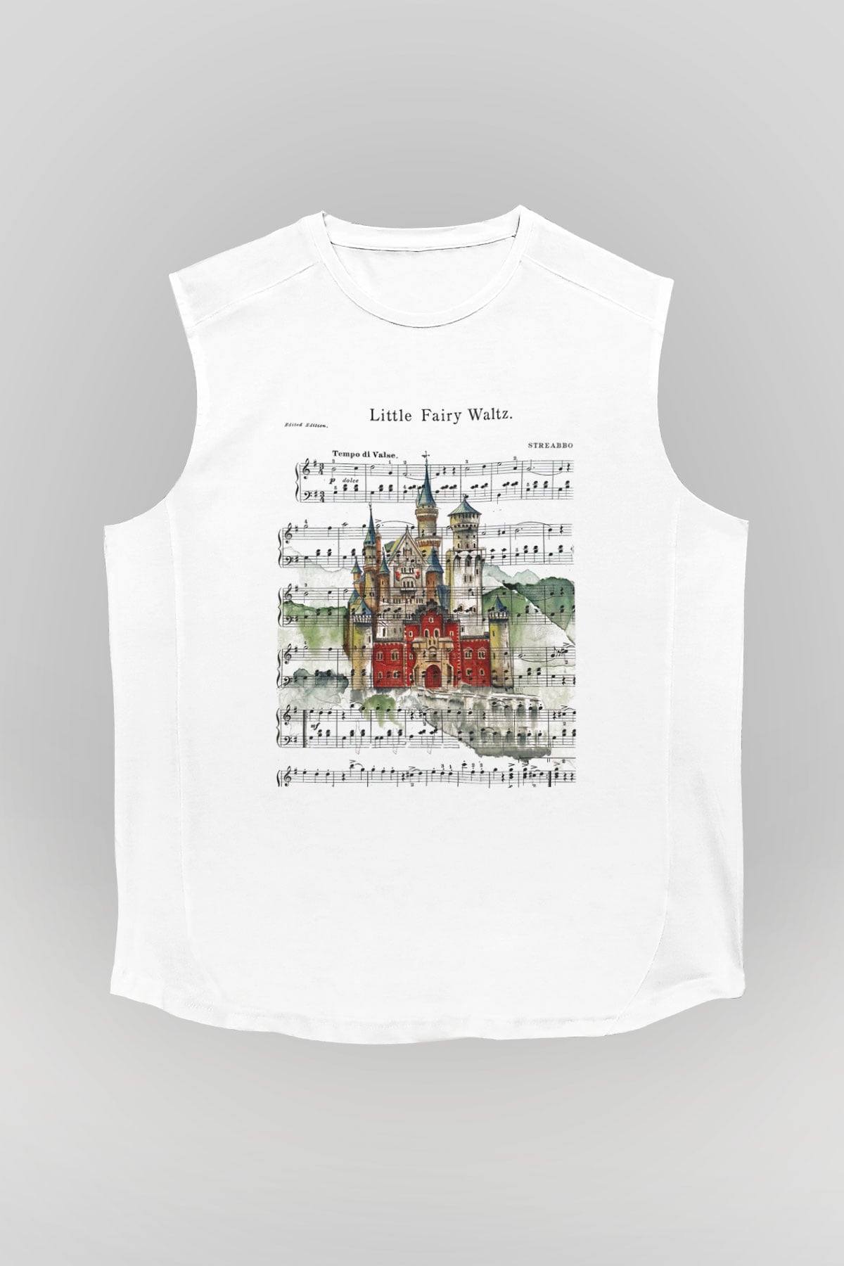 Neuschwanstein Şatosu Beyaz Unisex Kolsuz Tişört