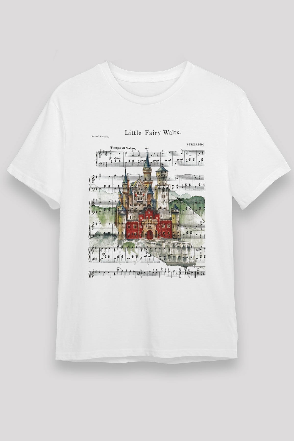Neuschwanstein Şatosu Beyaz Unisex Tişört T-Shirt - TişörtFabrikası