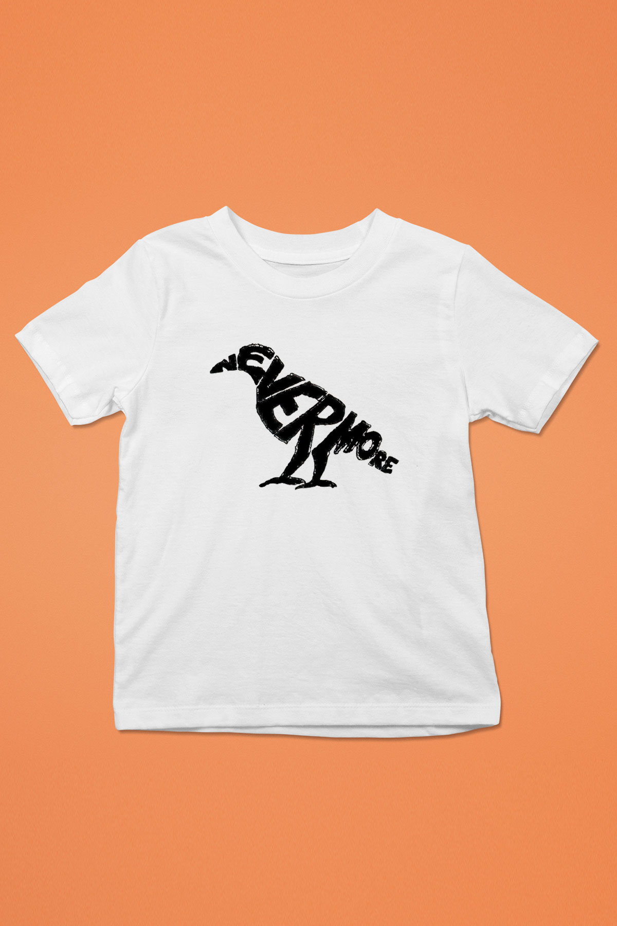 Nevermore Baskılı Beyaz Unisex Beyaz Çocuk Tişört - Tshirt