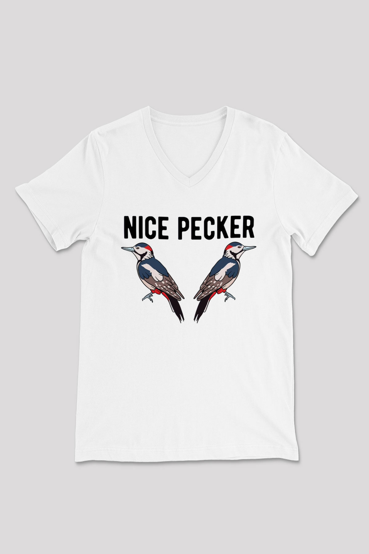 Nice Pecker Baskılı Unisex Beyaz  V Yaka Tişört