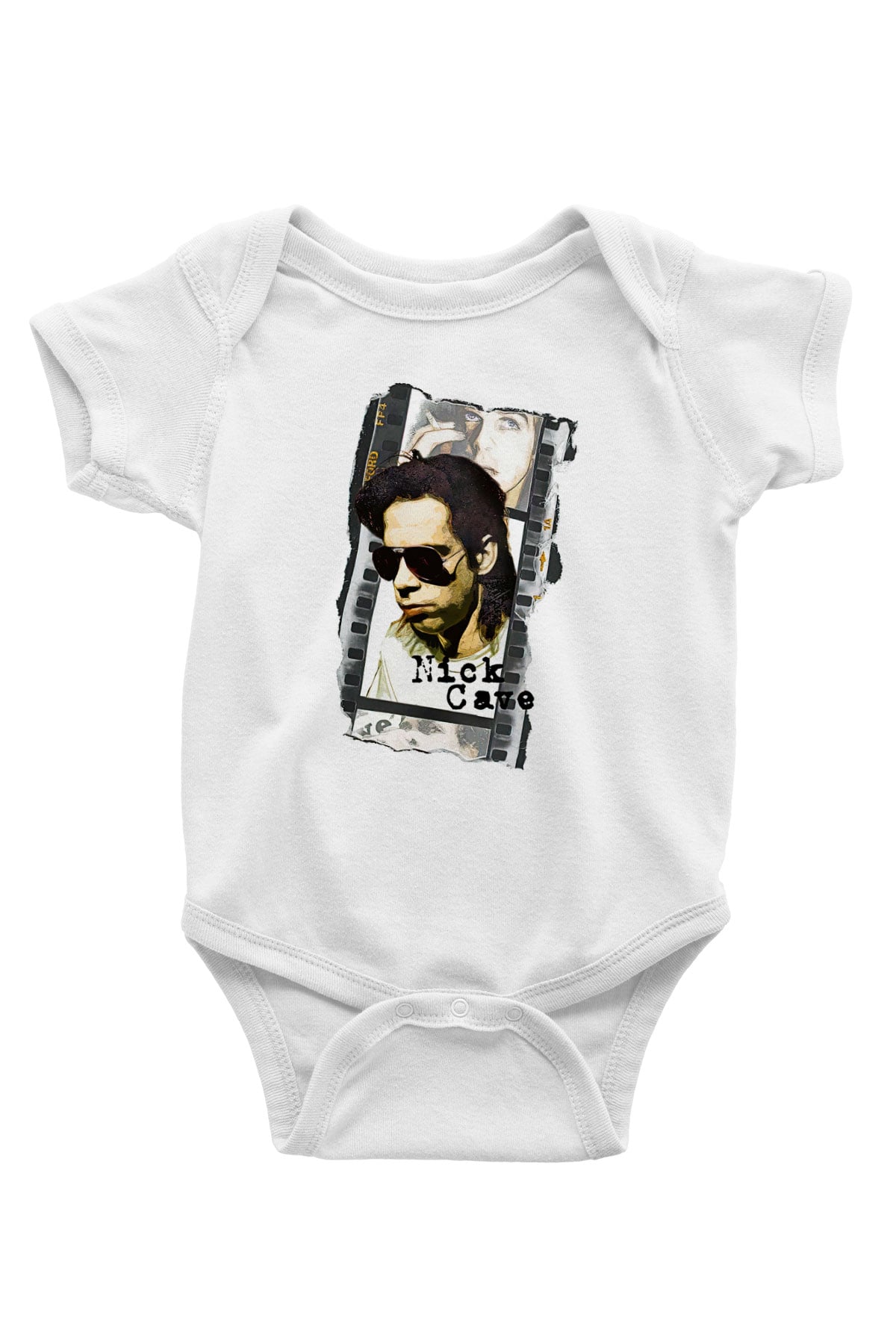 Nick Cave Baskılı Beyaz Unisex Bebek Body - Zıbın