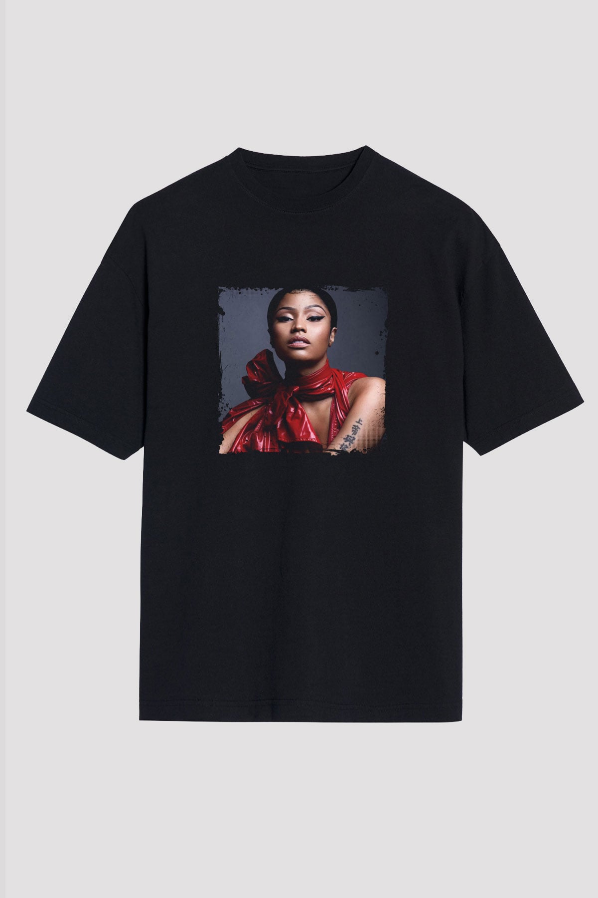 Nicki Minaj Baskılı Unisex Oversize Siyah Tişört