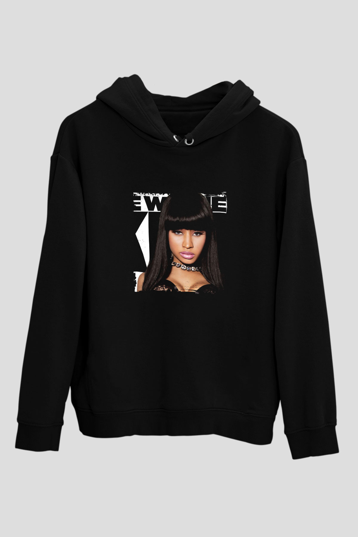 Nicki Minaj Baskılı Unisex Siyah Hoodie