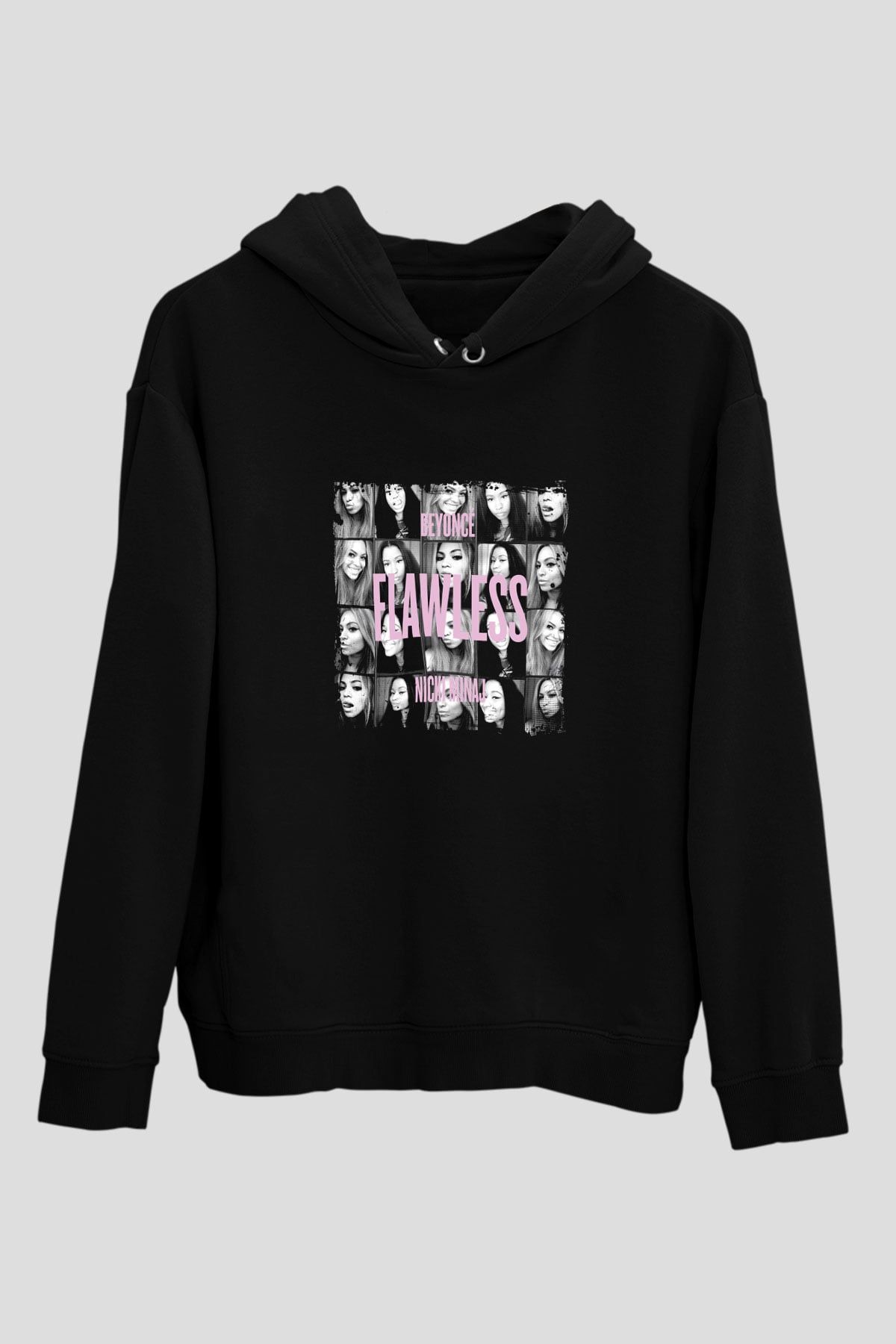 Nicki Minaj Baskılı Unisex Siyah Hoodie