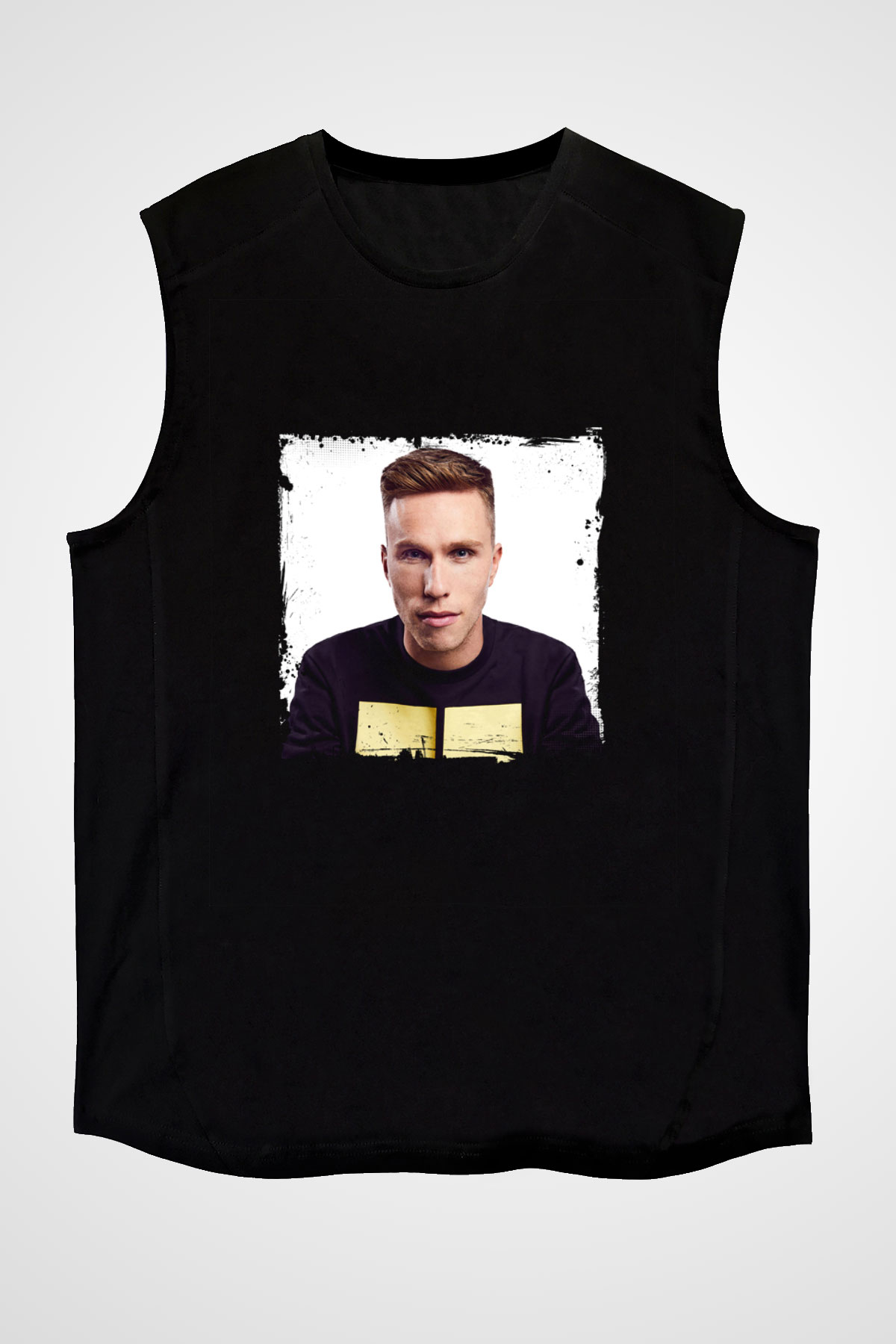 Nicky Romero Baskılı Unisex Siyah Kolsuz Tişört