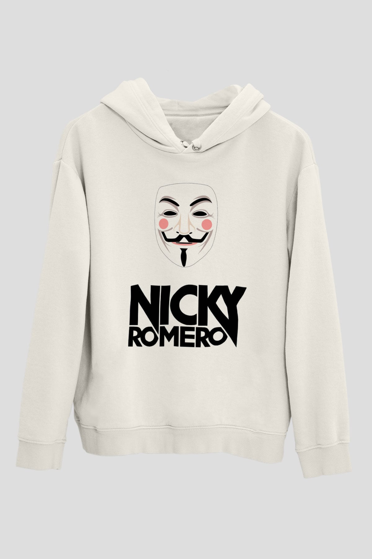 Nicky Romero Beyaz Unisex Kapşonlu Sweatshirt