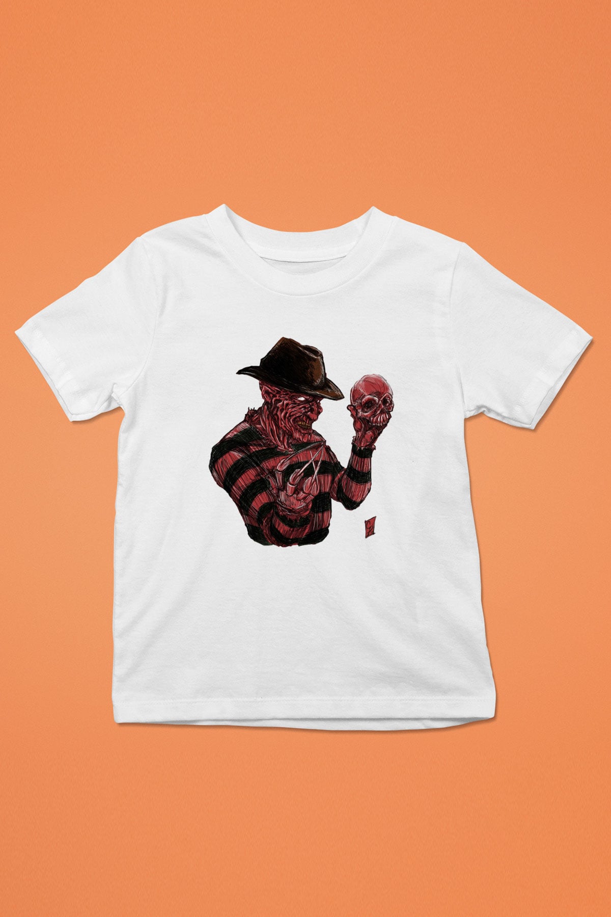 Nightmare on Elm Street Elm Sokağı Baskılı Beyaz Unisex Çocuk Tişört