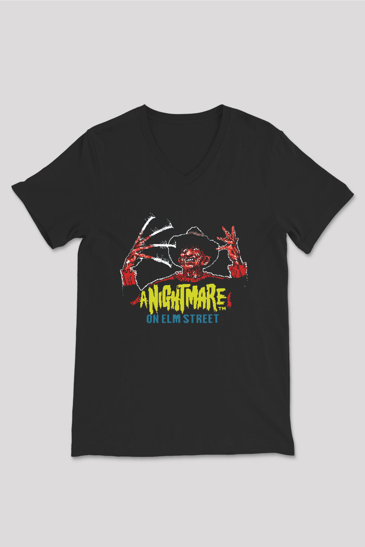 Nightmare on Elm Street Elm Sokağı Siyah Unisex V Yaka Tişört