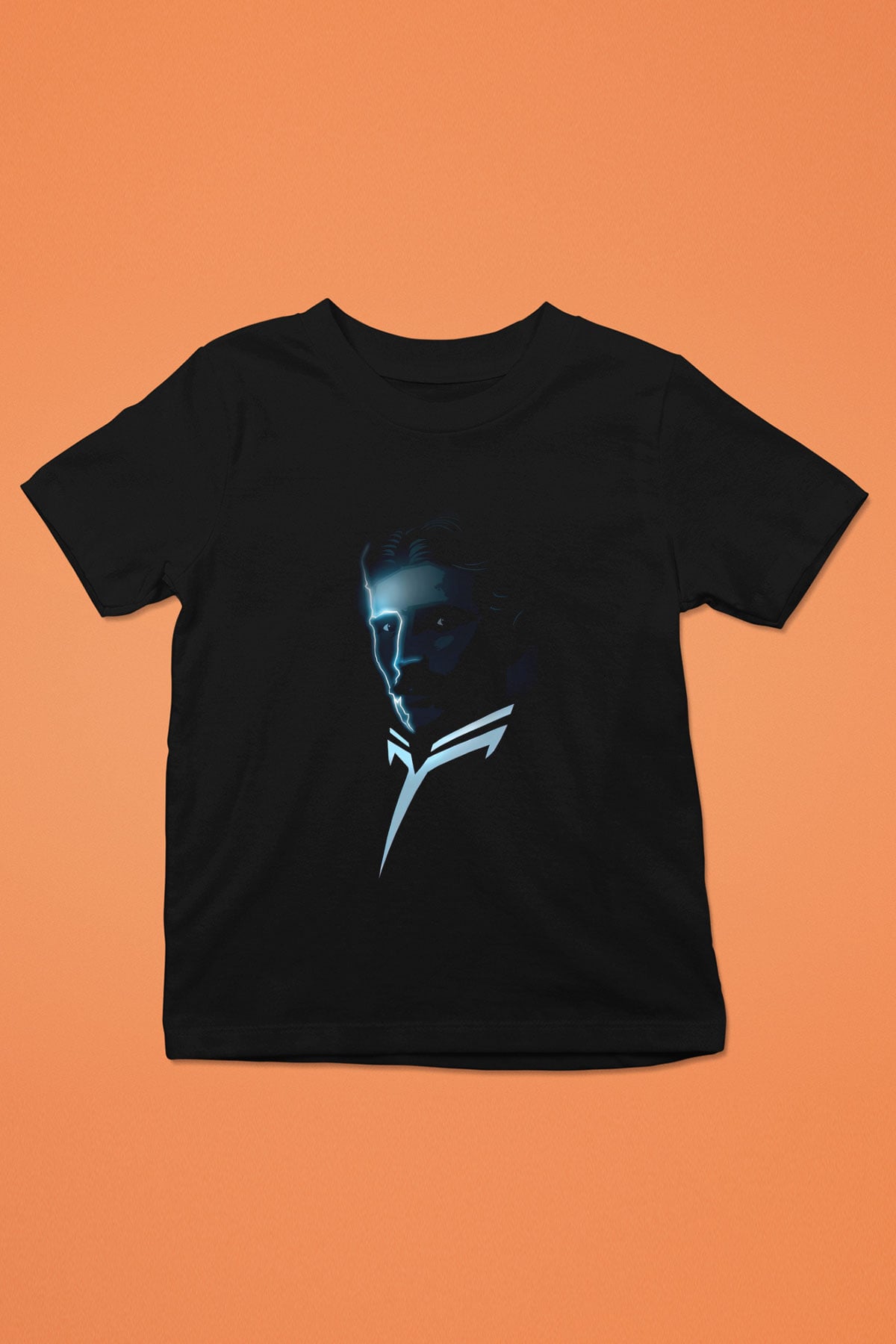 Nikola Tesla Akım Baskılı Unisex Siyah Çocuk Tişört