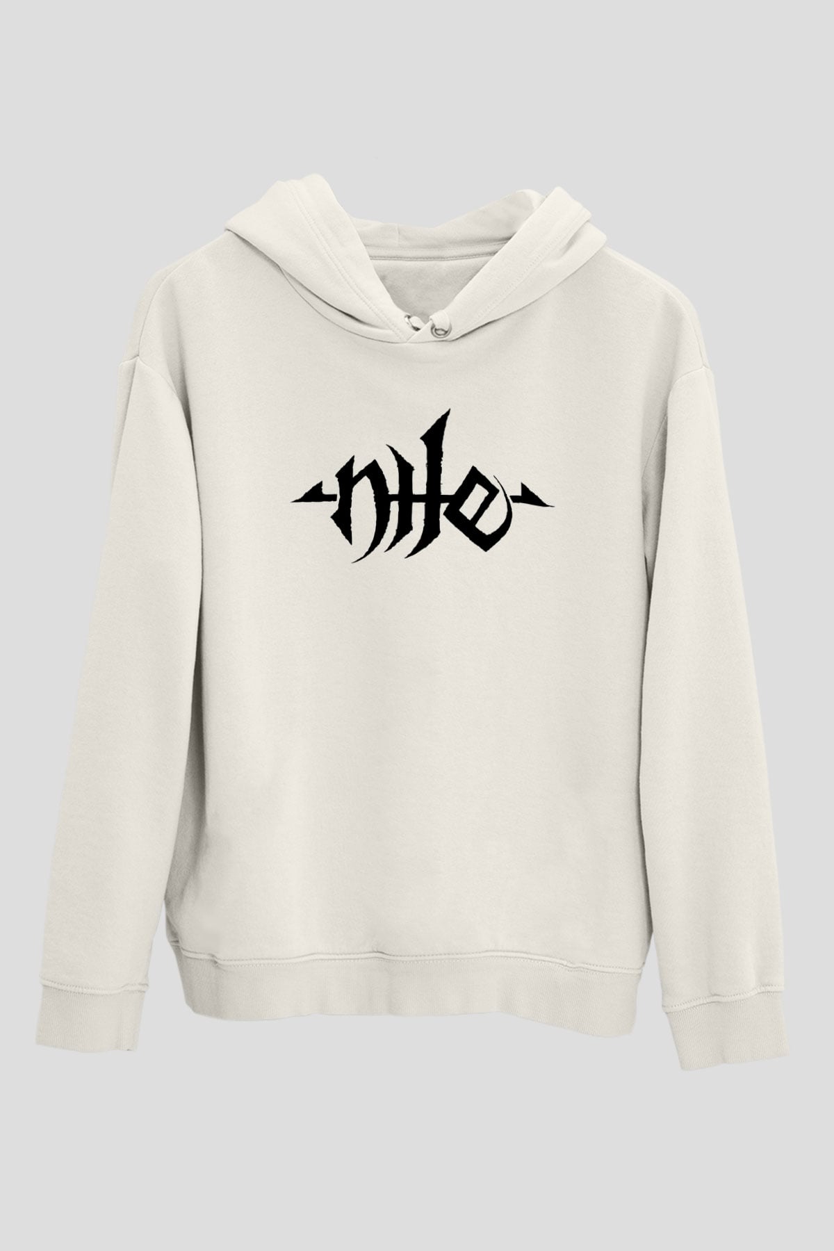 Nile Beyaz Unisex Kapşonlu Sweatshirt