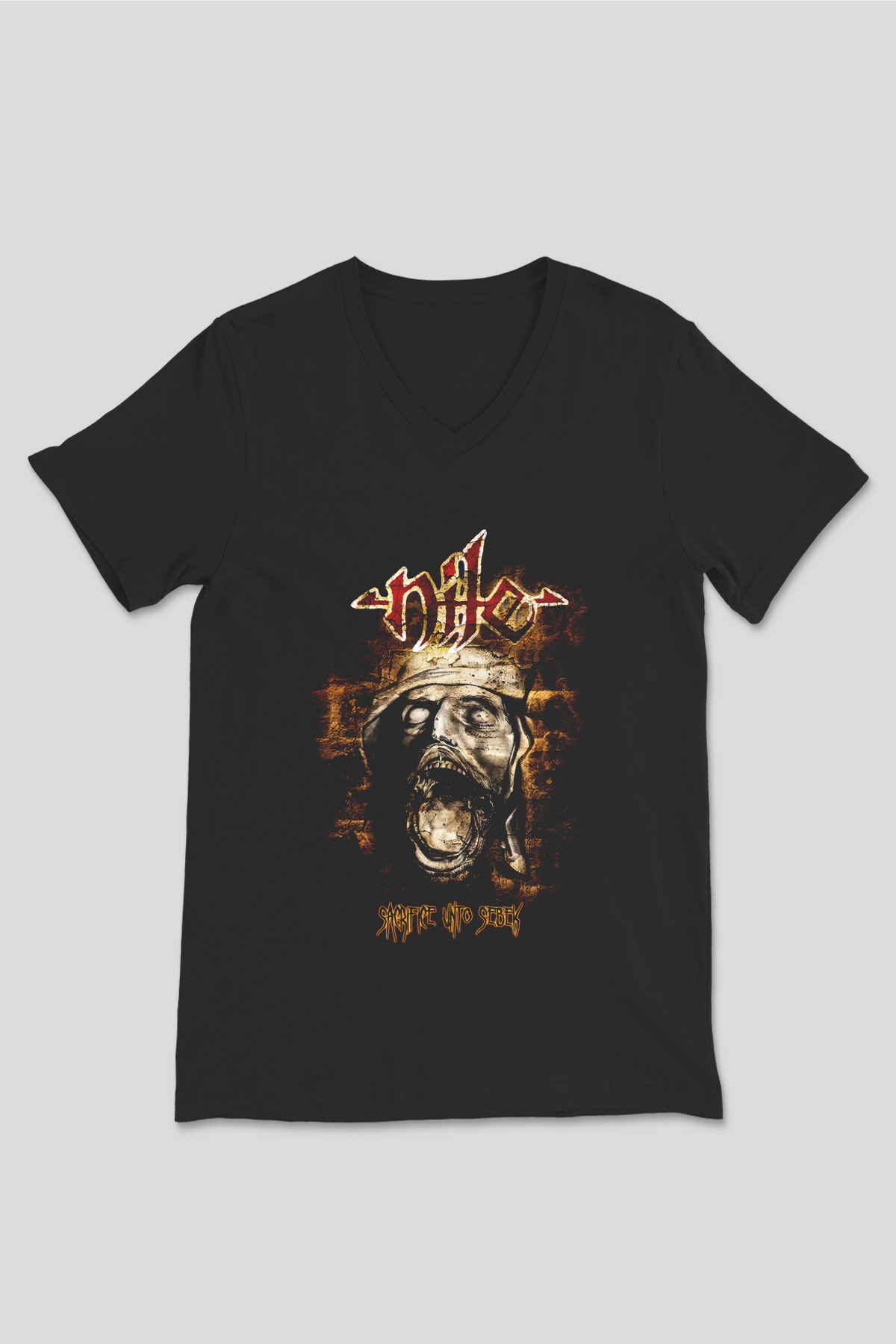 Nile Siyah Unisex V Yaka Tişört T-Shirt