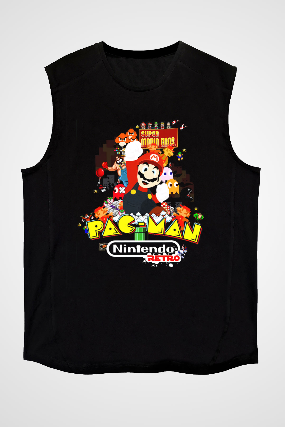 Nintendo Siyah Unisex Kolsuz Tişört