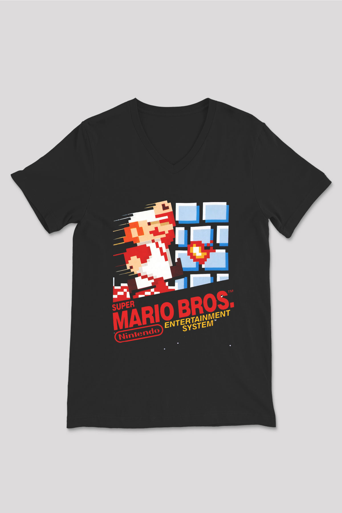 Nintendo Siyah Unisex V Yaka Tişört