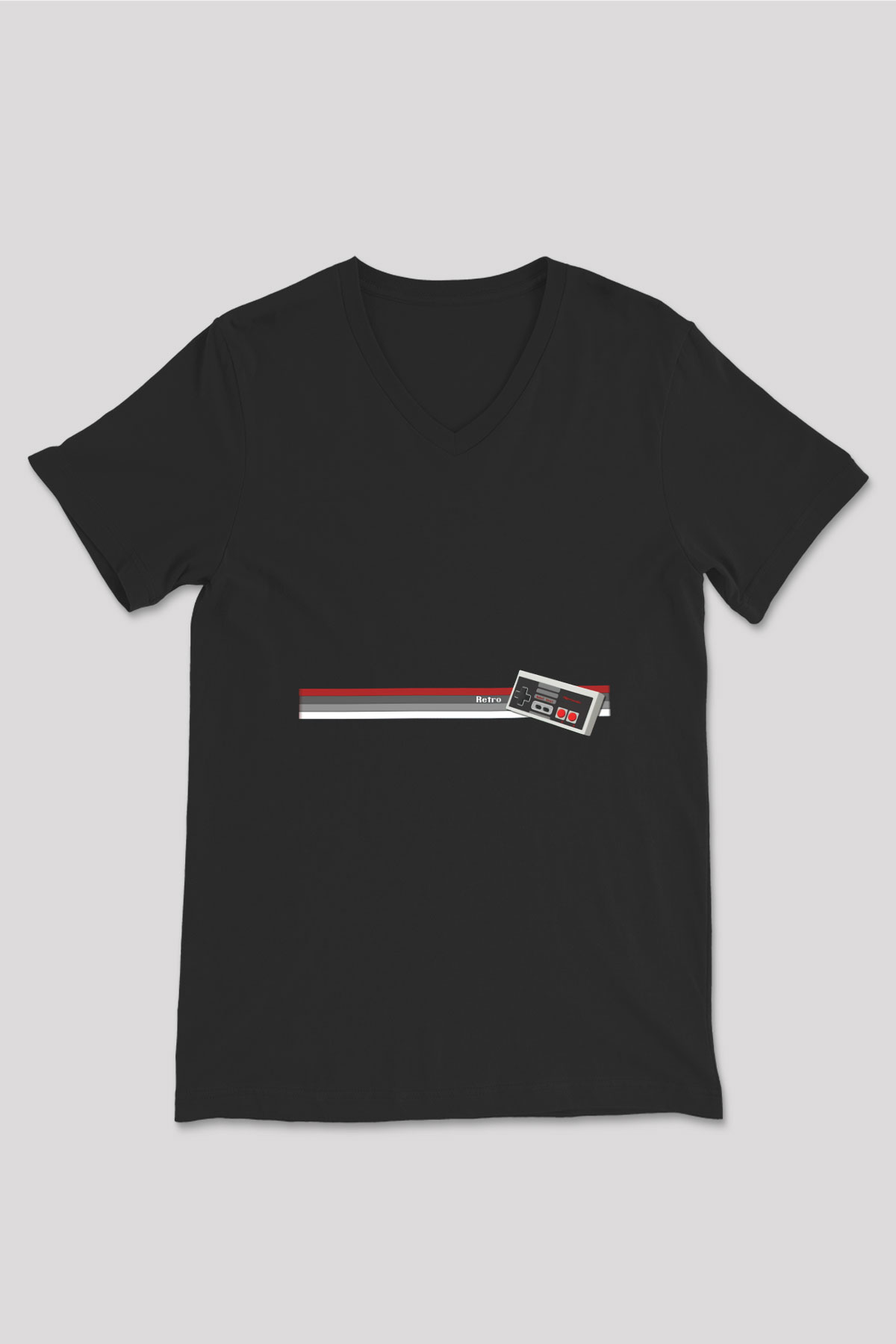 Nintendo Siyah Unisex V Yaka Tişört